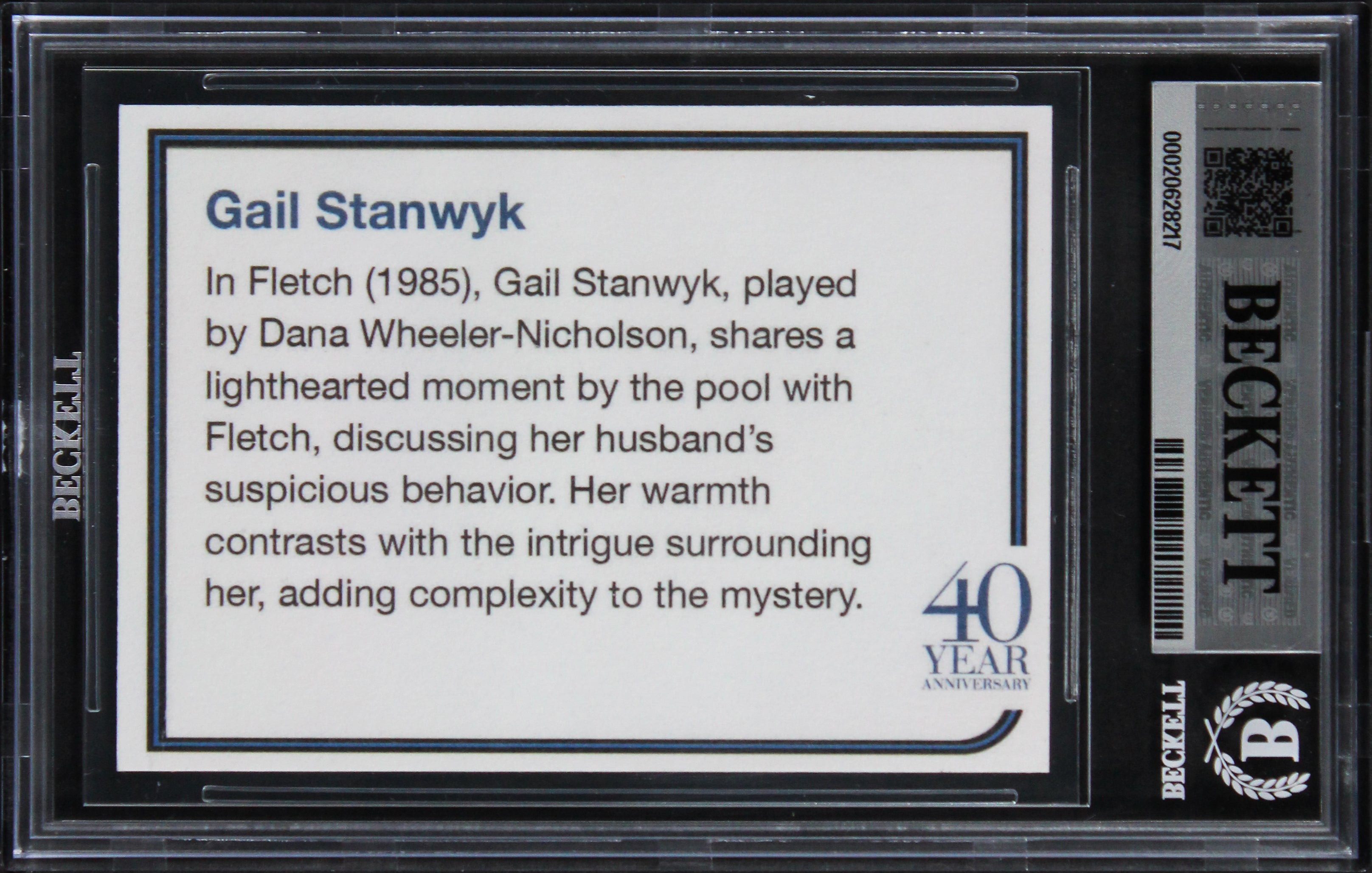 Chevy Chase & Dana Wheeler-Nicholson Fletch Signed Trading Card Auto 10 BAS Slab