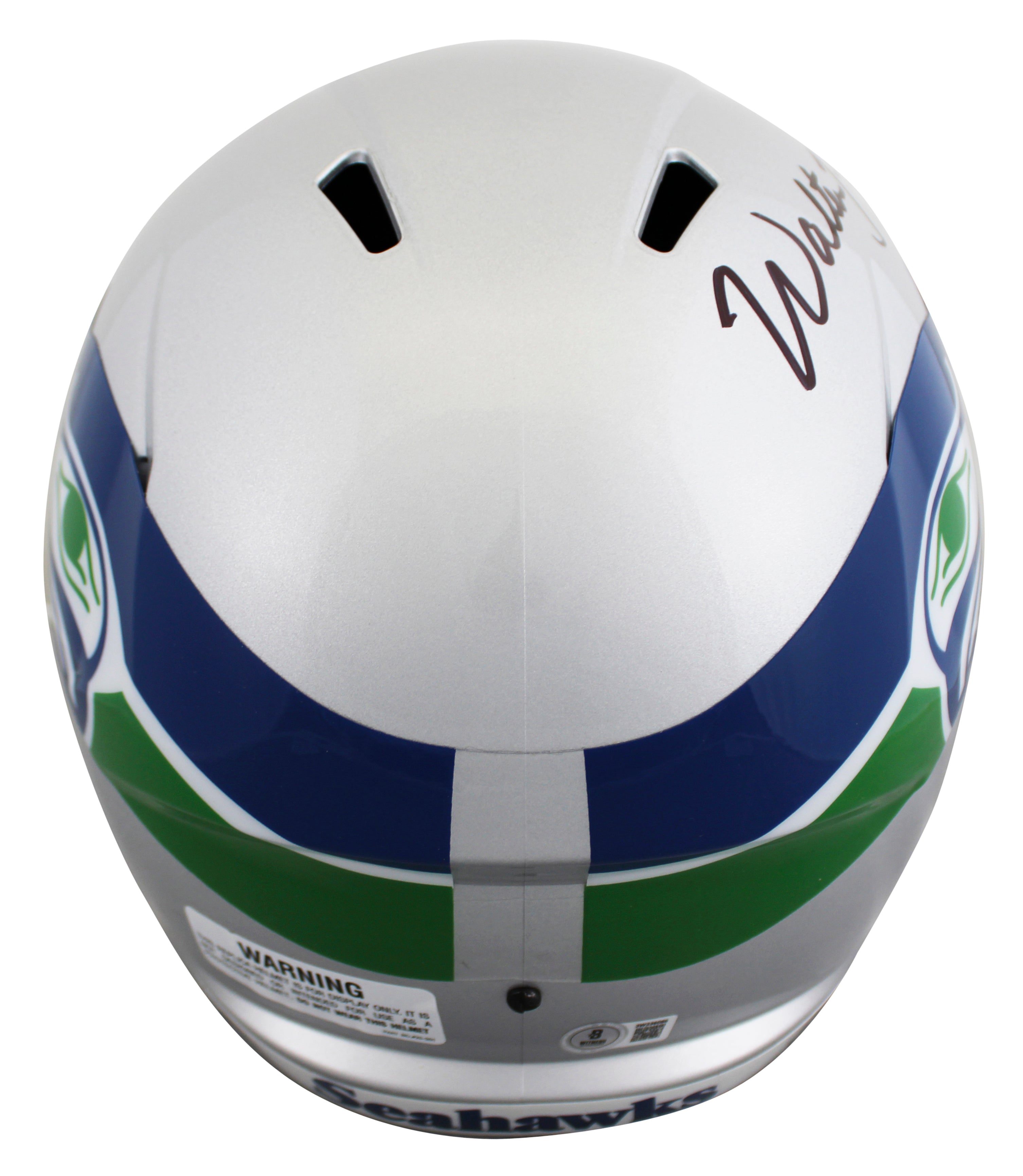 Seahawks Walter Jones "HOF 14" Signed 1983-01 TB F/S Speed Rep Helmet BAS Wit