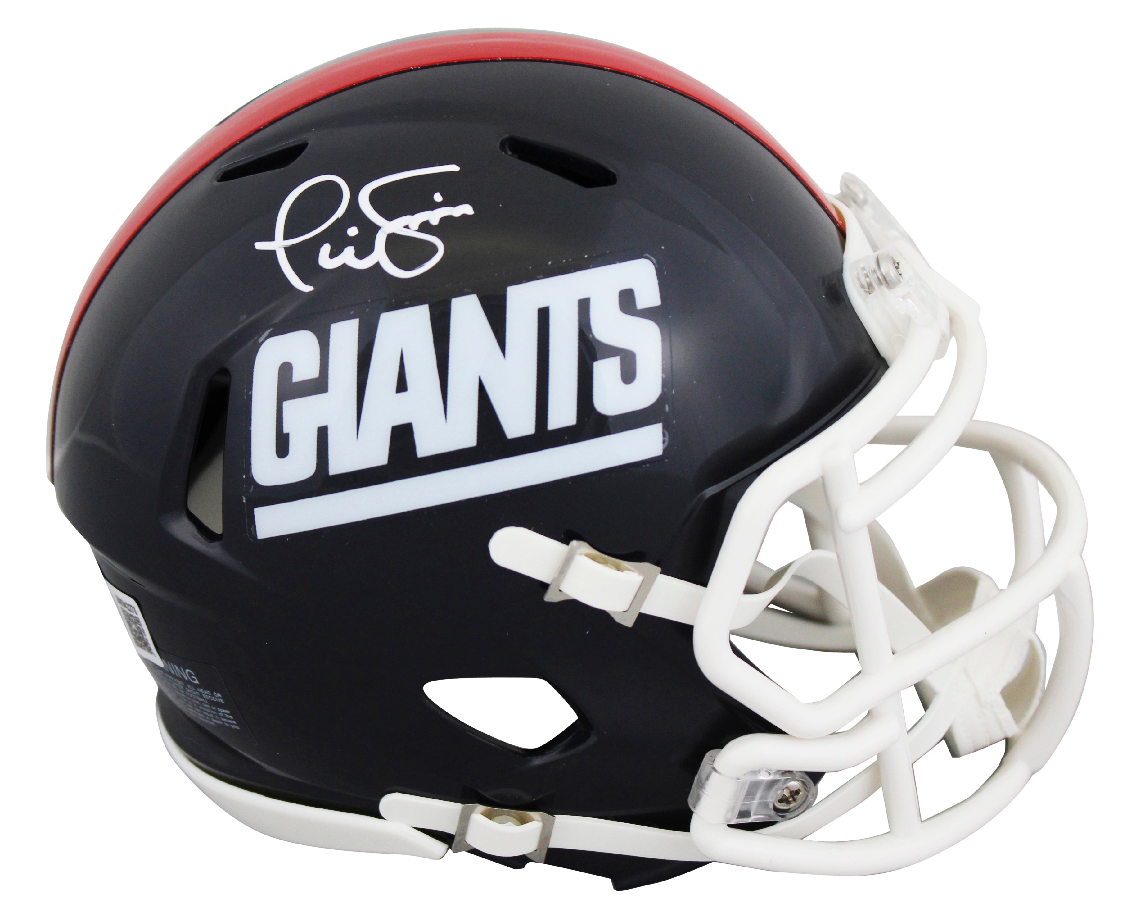 Giants Phil Simms Signed 1981-99 TB Speed Mini Helmet W/ Case BAS Witnessed