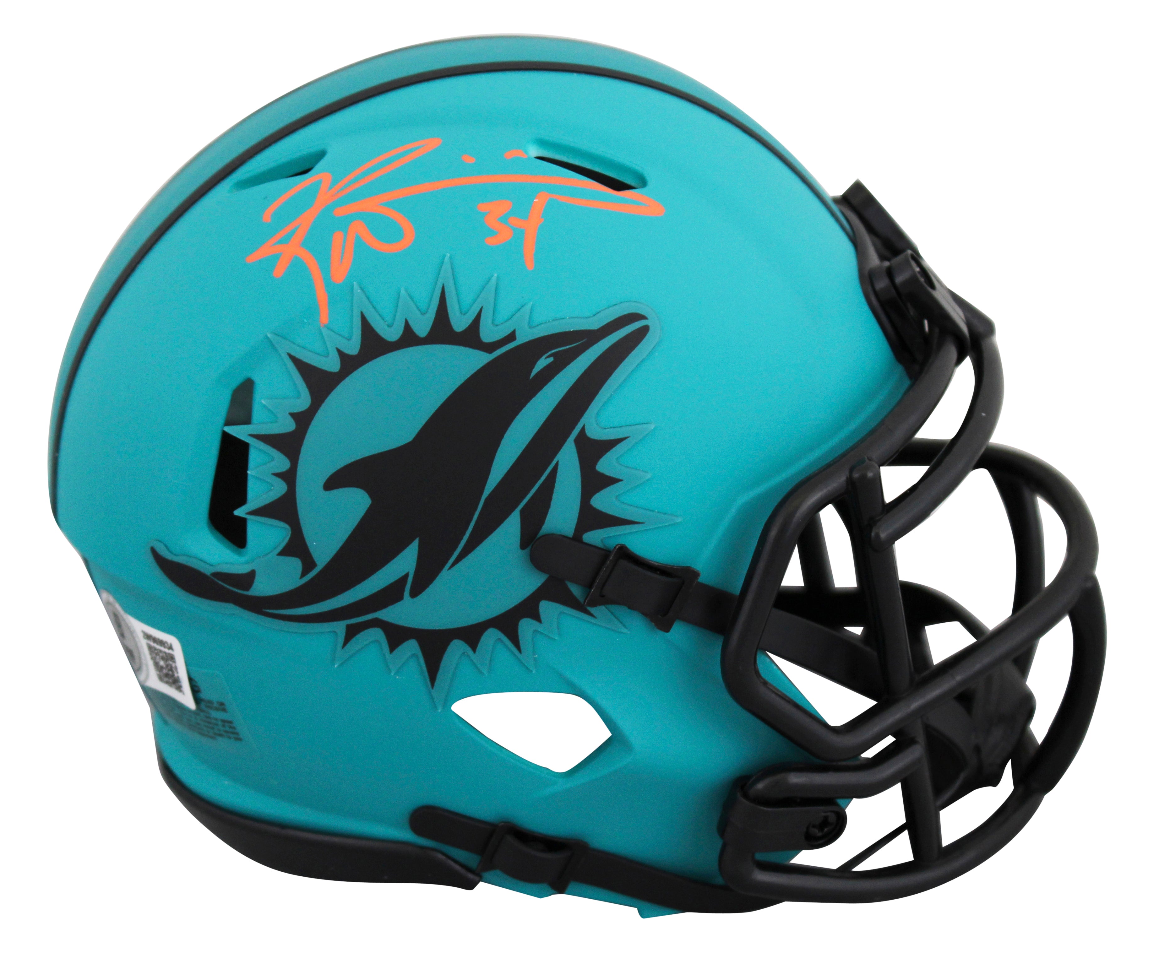 Dolphins Ricky Williams Signed Rave Speed Mini Helmet W/ Case BAS Witnessed