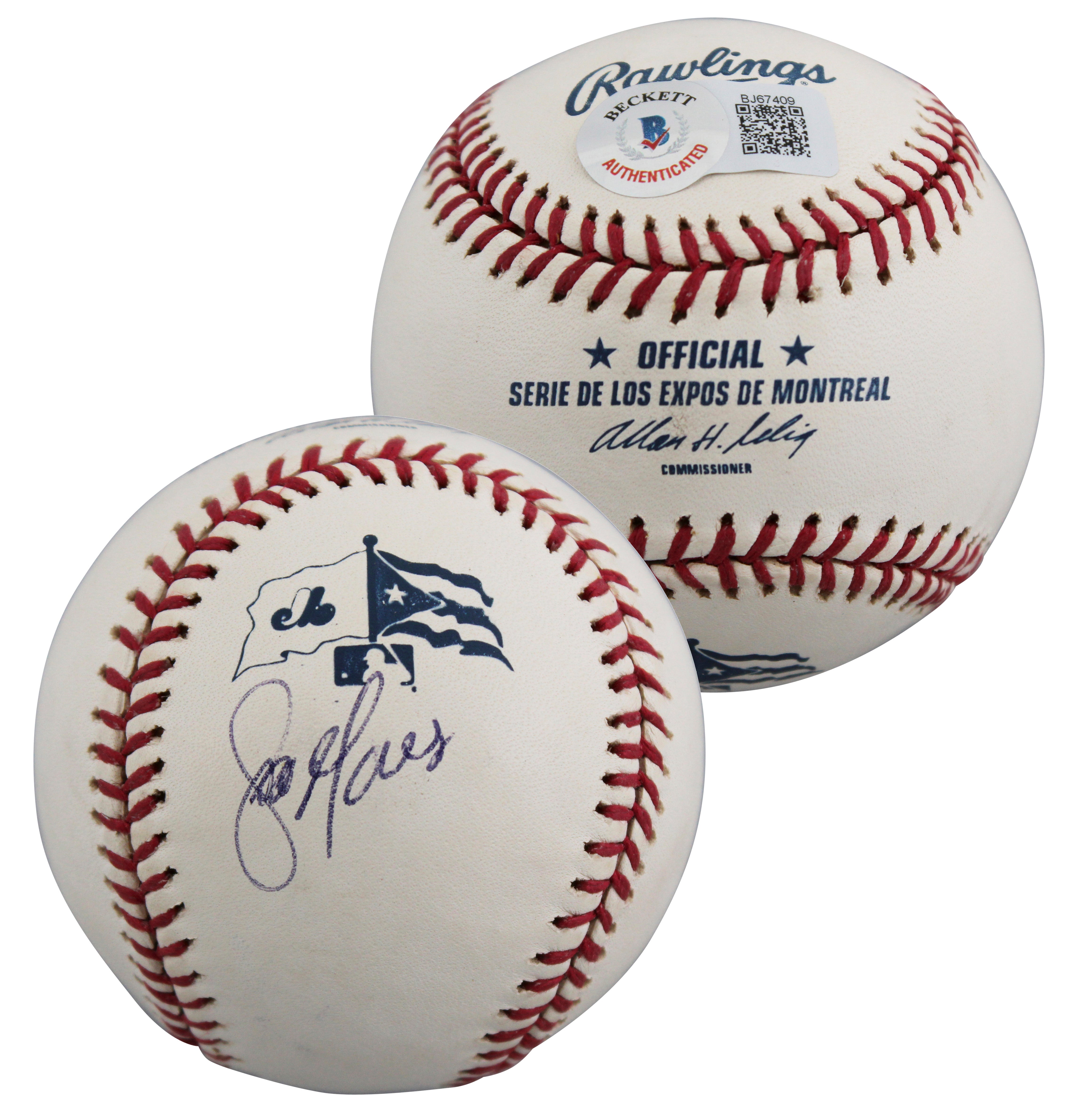 Expos Jose Macias Authentic Signed Selig OML Baseball Autographed BAS #BJ67409