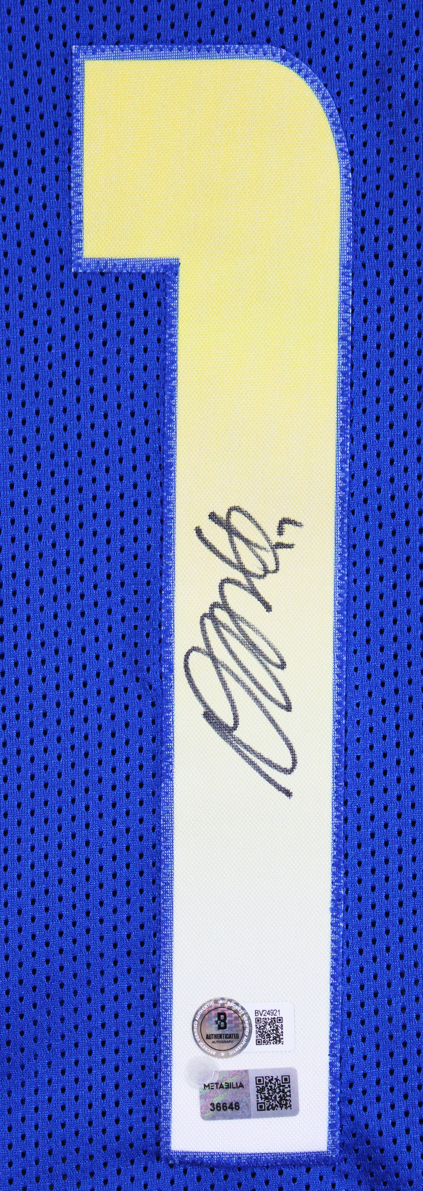 Davante Adams Authentic Signed Blue Pro Style Jersey Autographed BAS 2