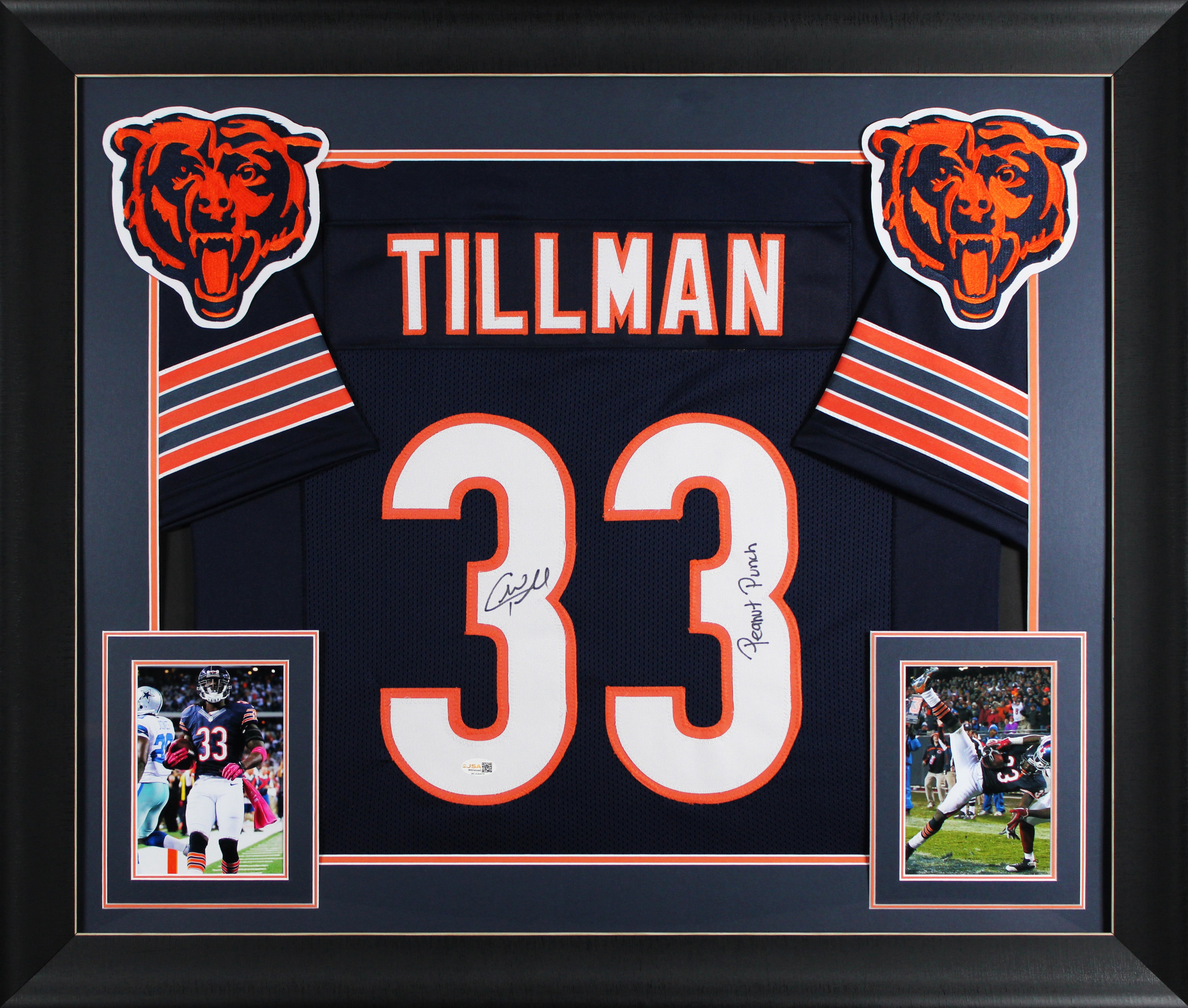 Charles Tillman "Peanut Punch" Signed Navy Pro Style Framed Jersey JSA Witness