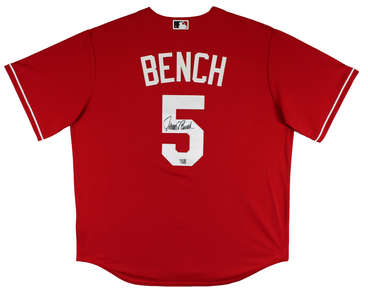 Reds Johnny Bench Authentic Signed Red Majestic Jersey Autographed Fanatics