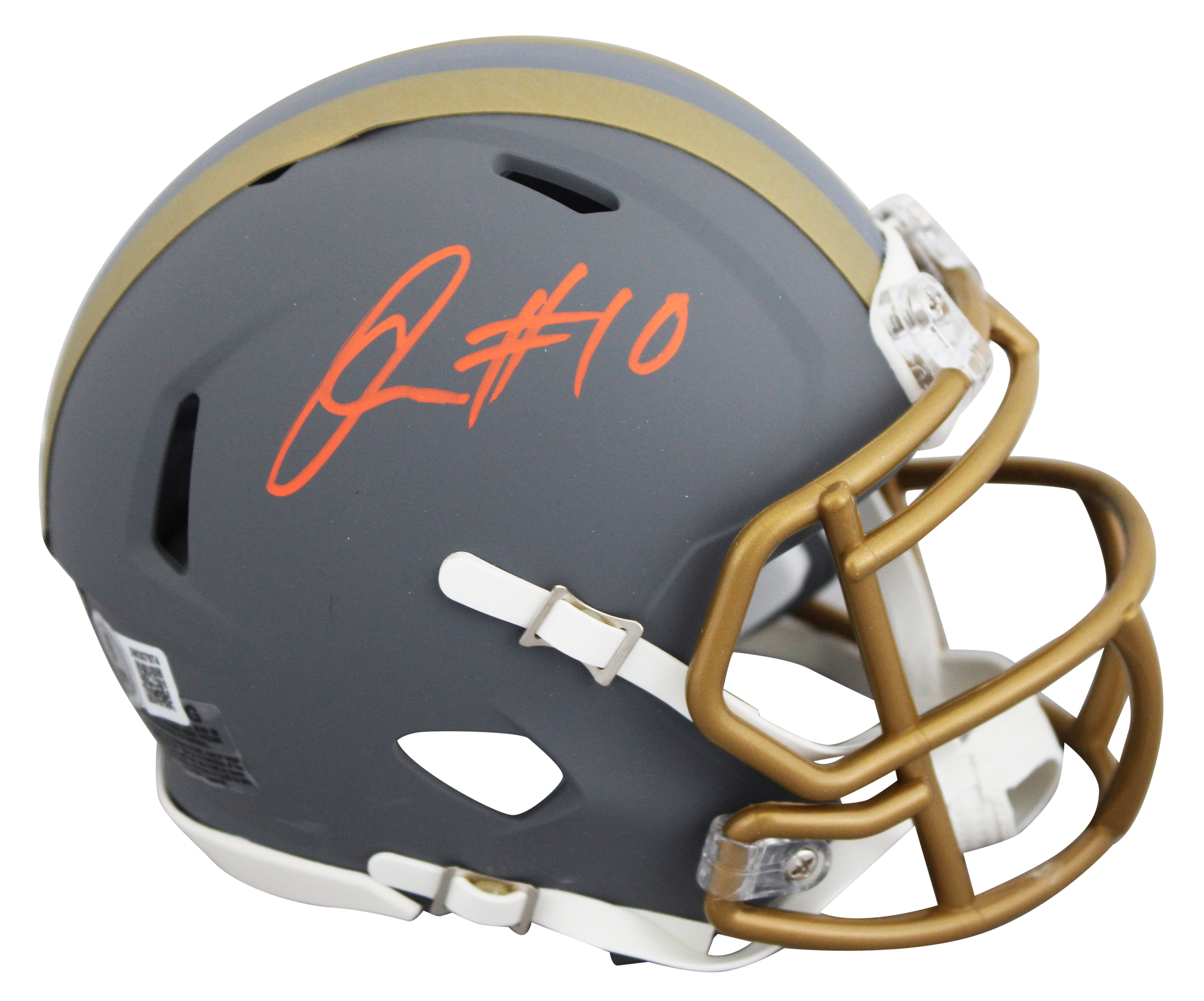 Browns Quinshon Judkins Signed Slate Speed Mini Helmet W/ Case BAS Witnessed