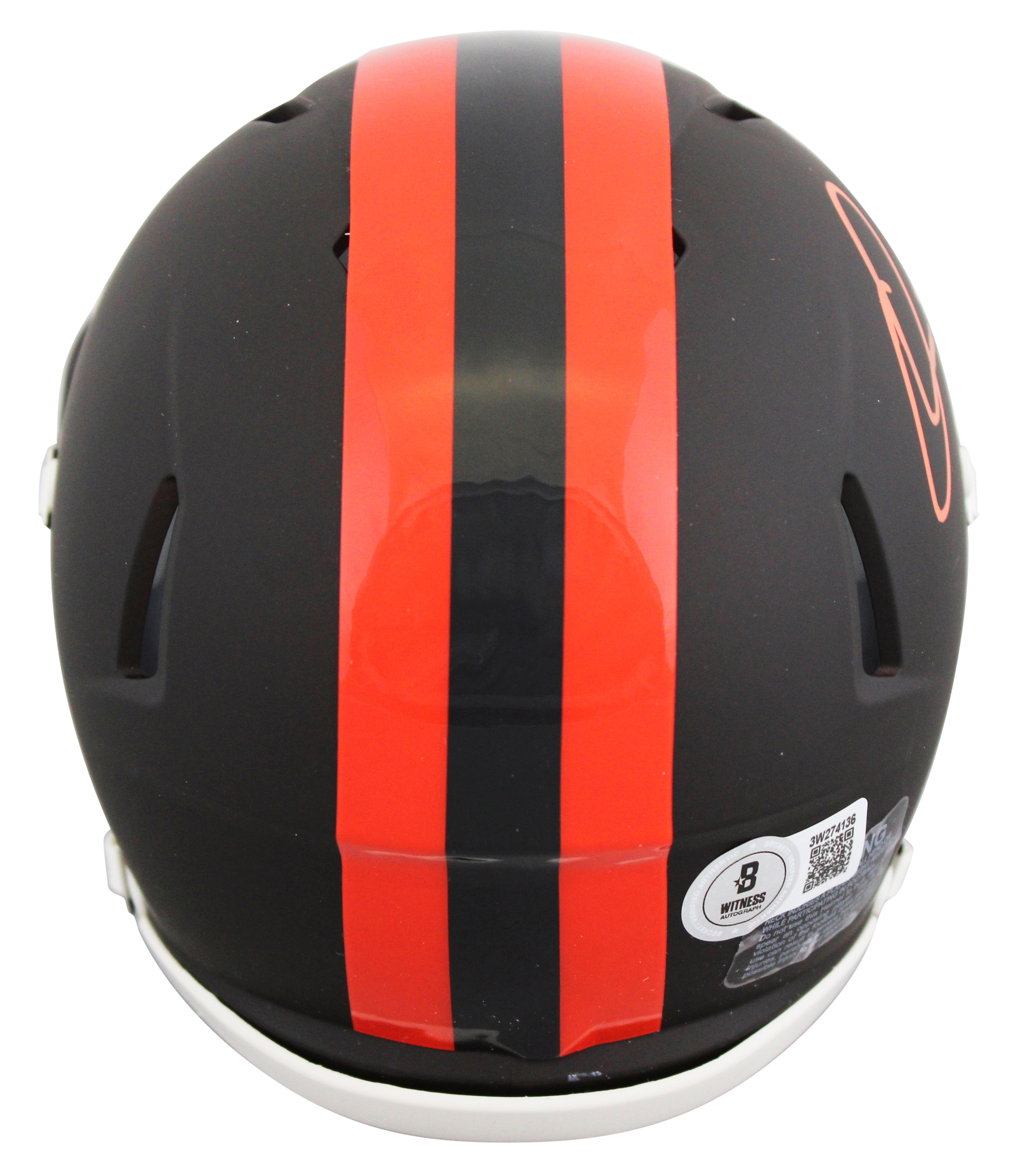 Browns Quinshon Judkins Signed 2025 On-Field Alt Speed Mini Helmet W/ Case BAS W