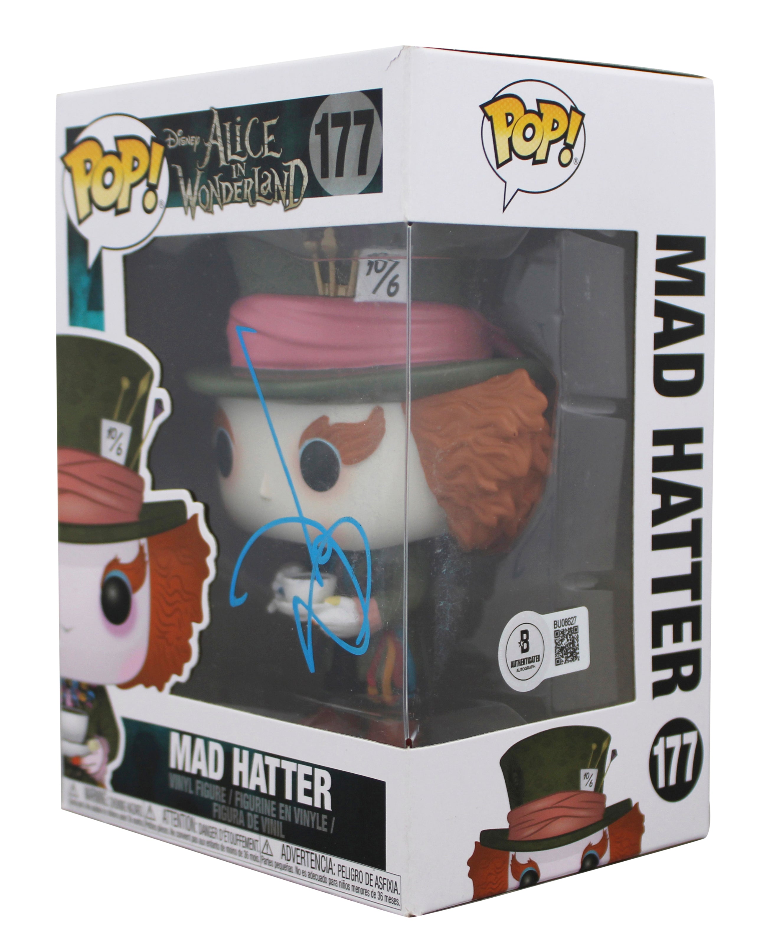 Johnny Depp Alice in Wonderland Signed Mad Hatter #177 Funko Pop Figure BAS