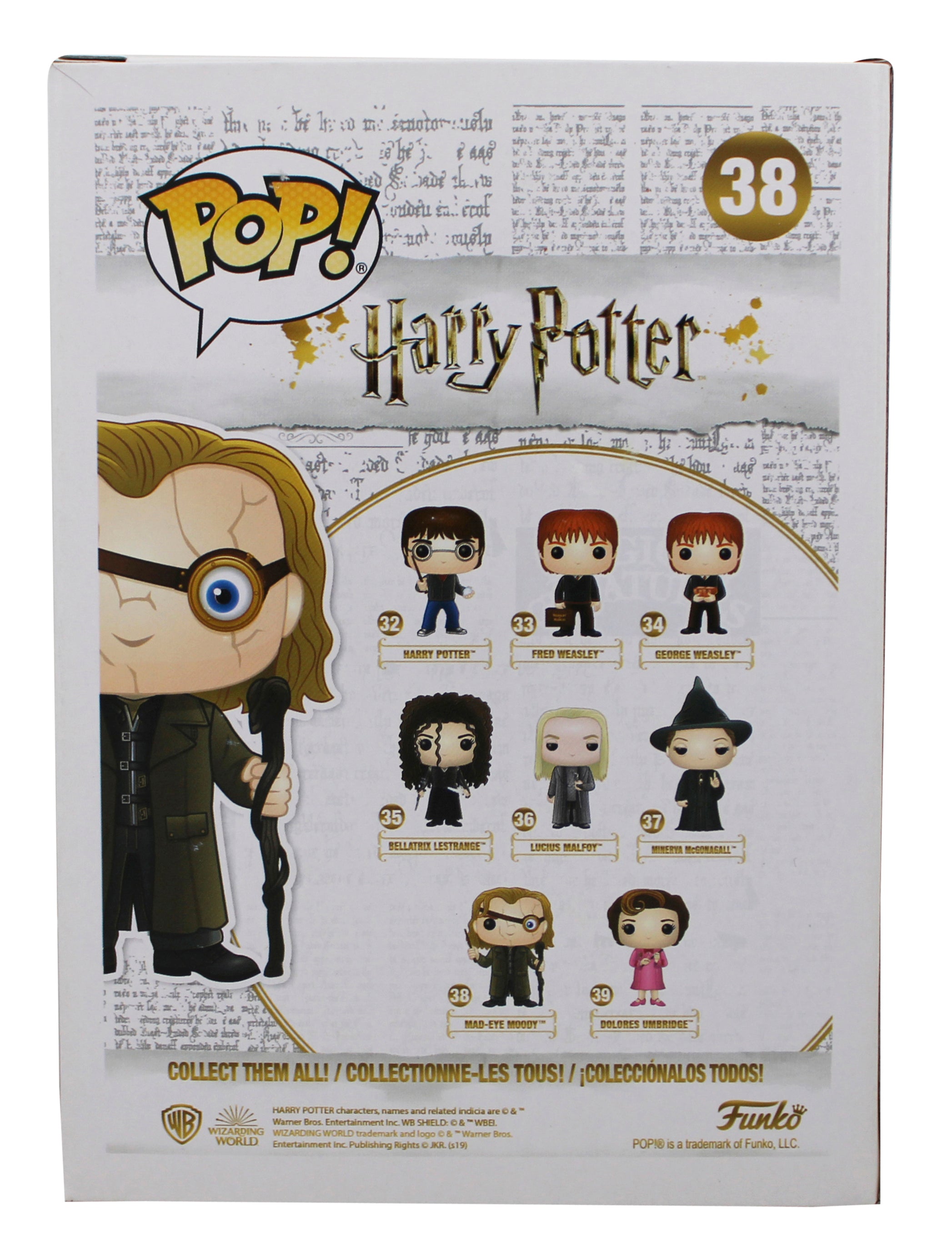 Brendan Gleeson Harry Potter Signed Mad-Eye #38 Funko Pop Figure JSA #CH64181