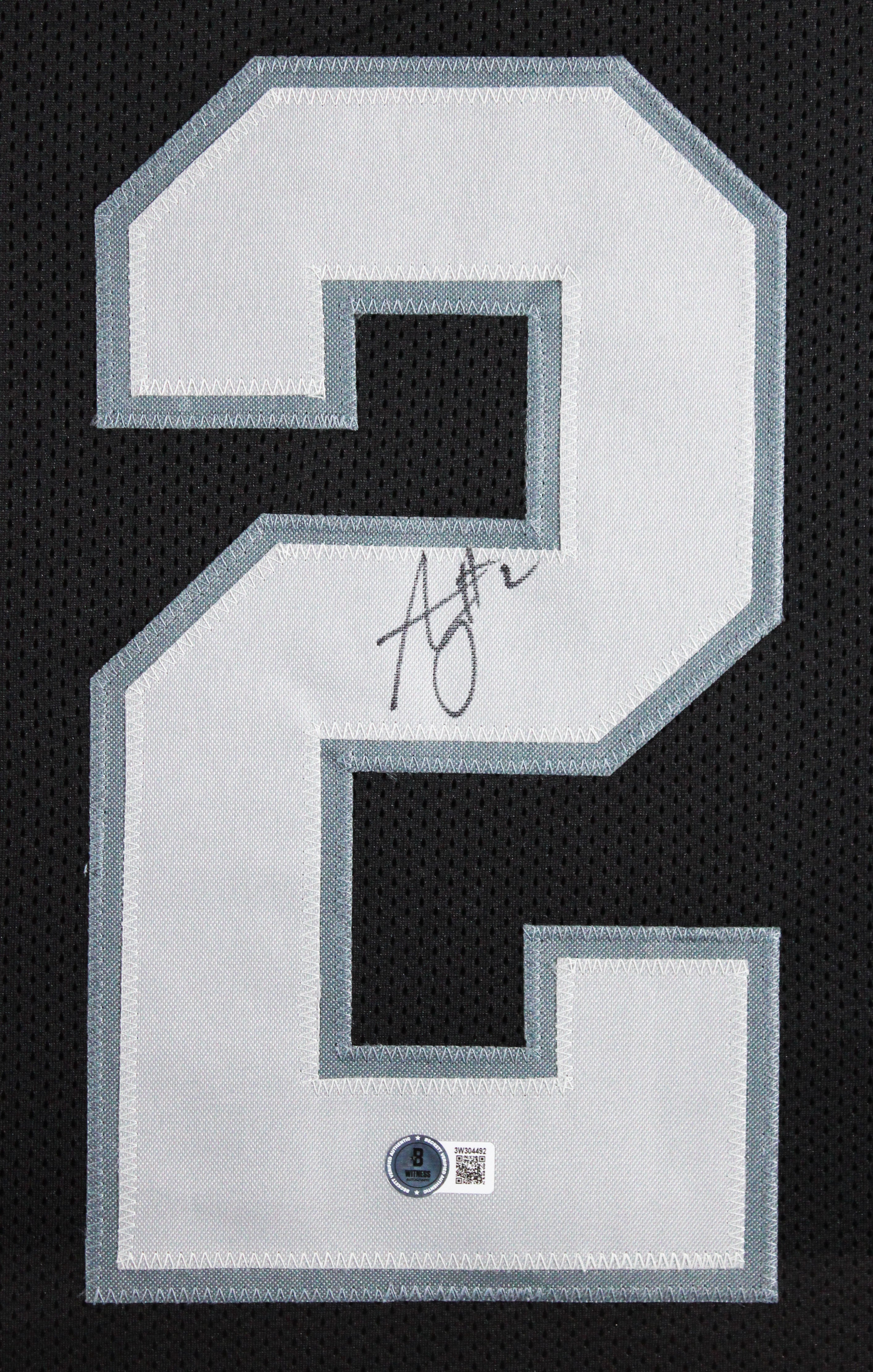 Ashton Jeanty Authentic Signed Black Pro Style Framed Jersey BAS Witnessed 2