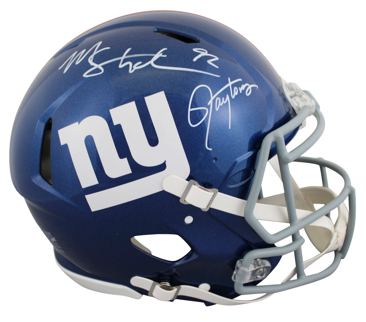 Giants (2) Taylor & Strahan Signed Full Size Speed Proline Helmet W/ Case BAS W