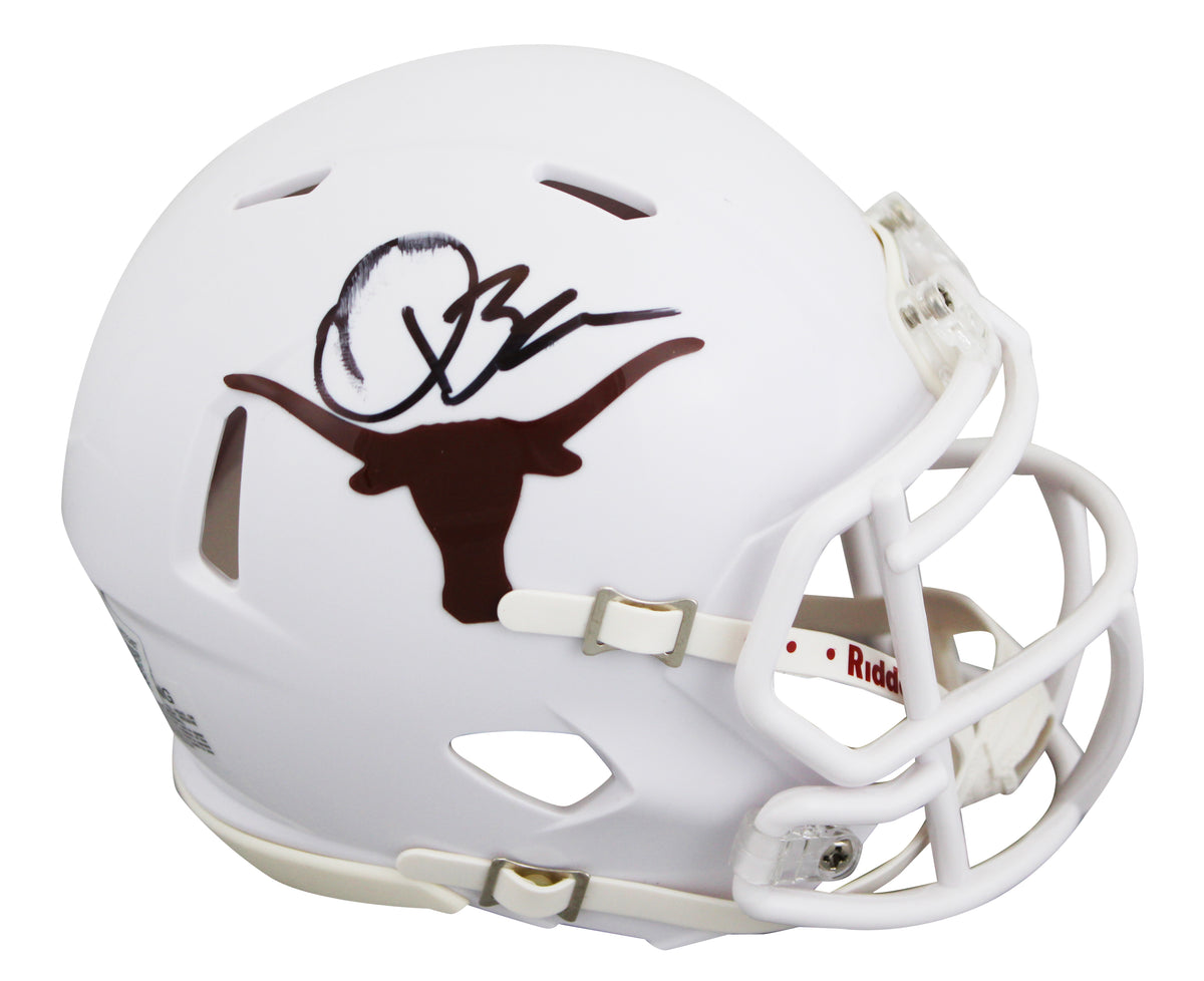 Texas Quinn Ewers Authentic Signed Speed Mini Helmet BAS Witnessed #2W076497