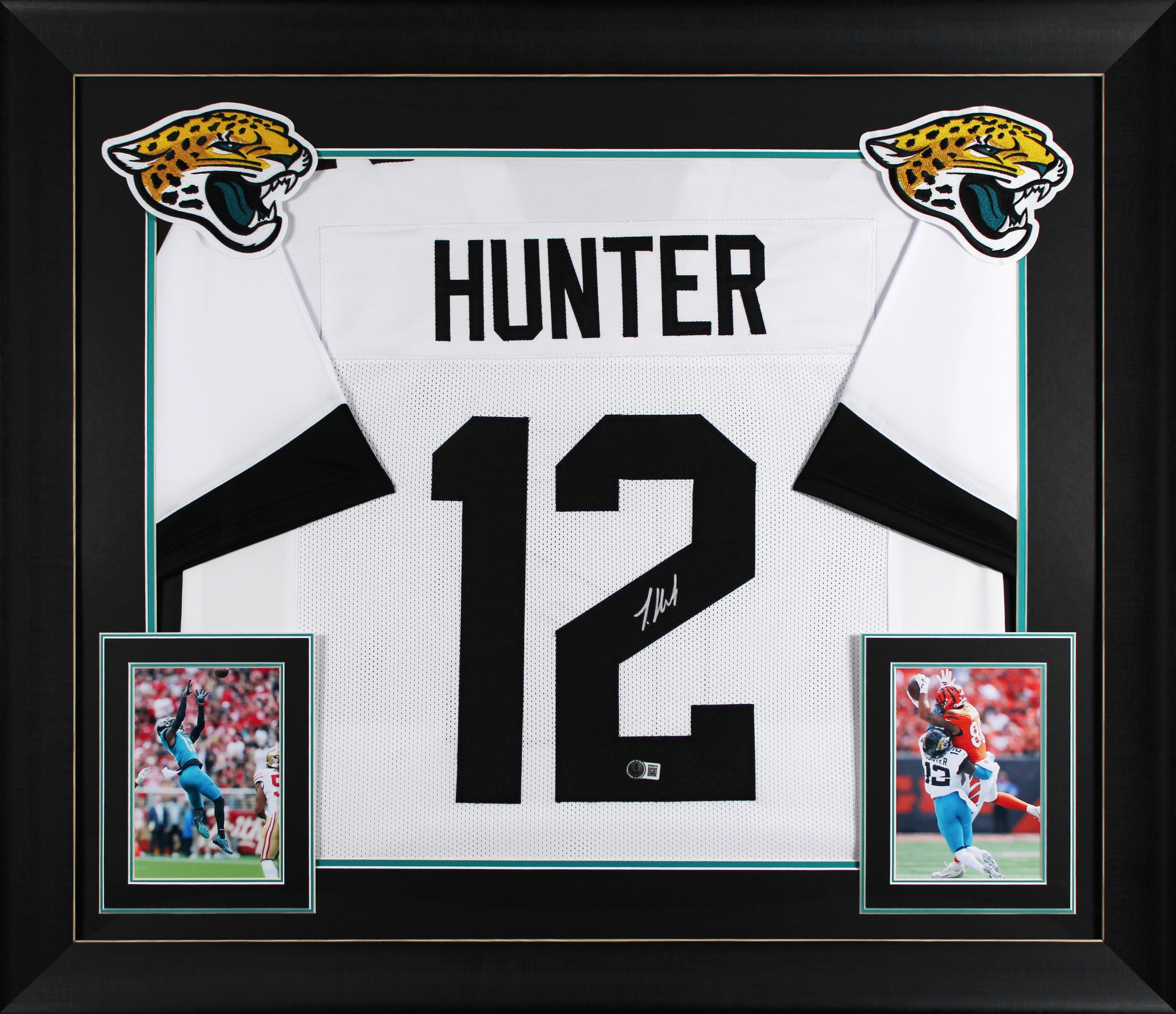 Travis Hunter Authentic Signed White Pro Style Framed Jersey BAS Witnessed