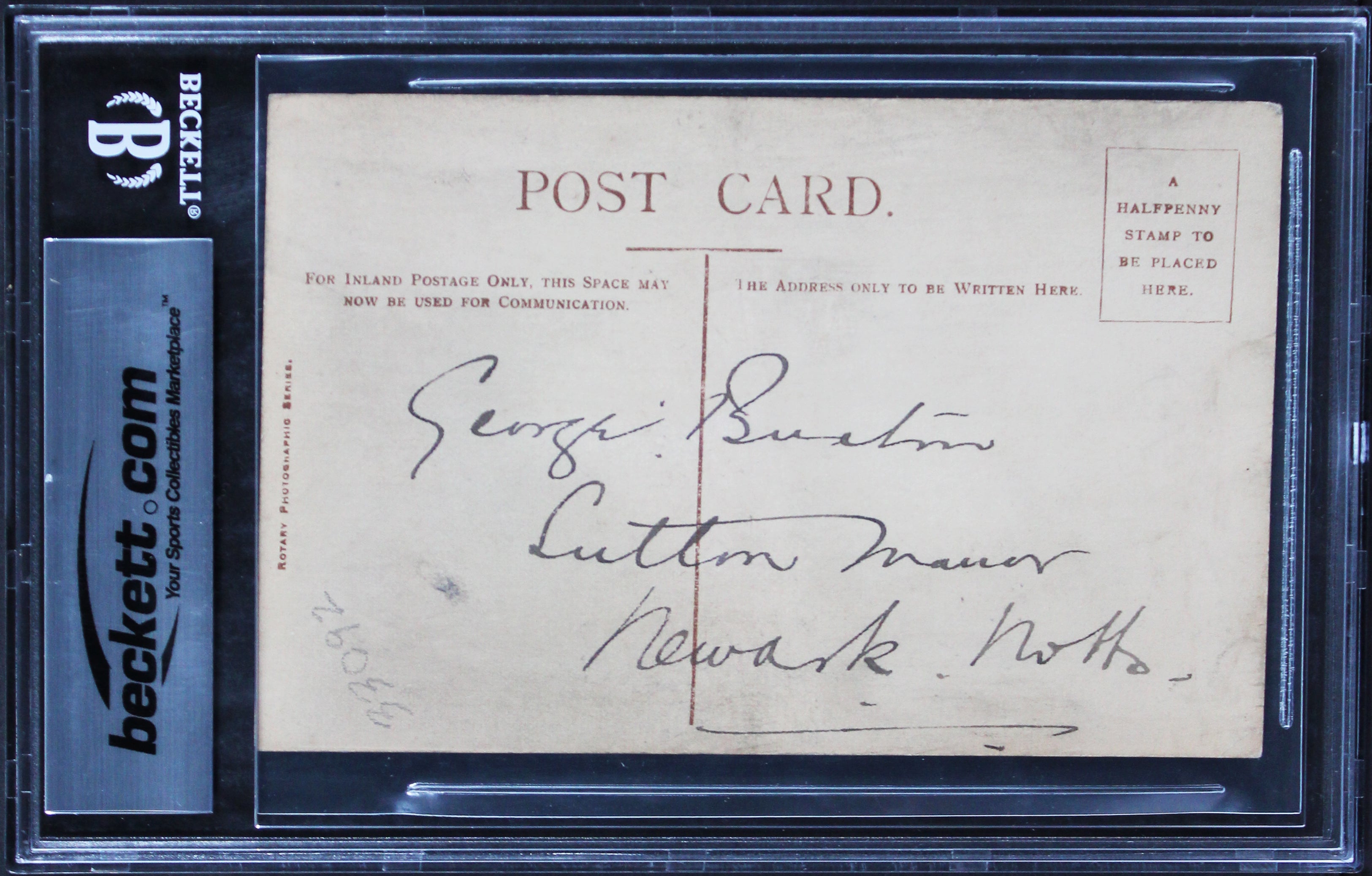 William Cody "Buffalo Bill" Signed 3.5x5.25 Postcard Auto Graded 10! BAS Slabbed