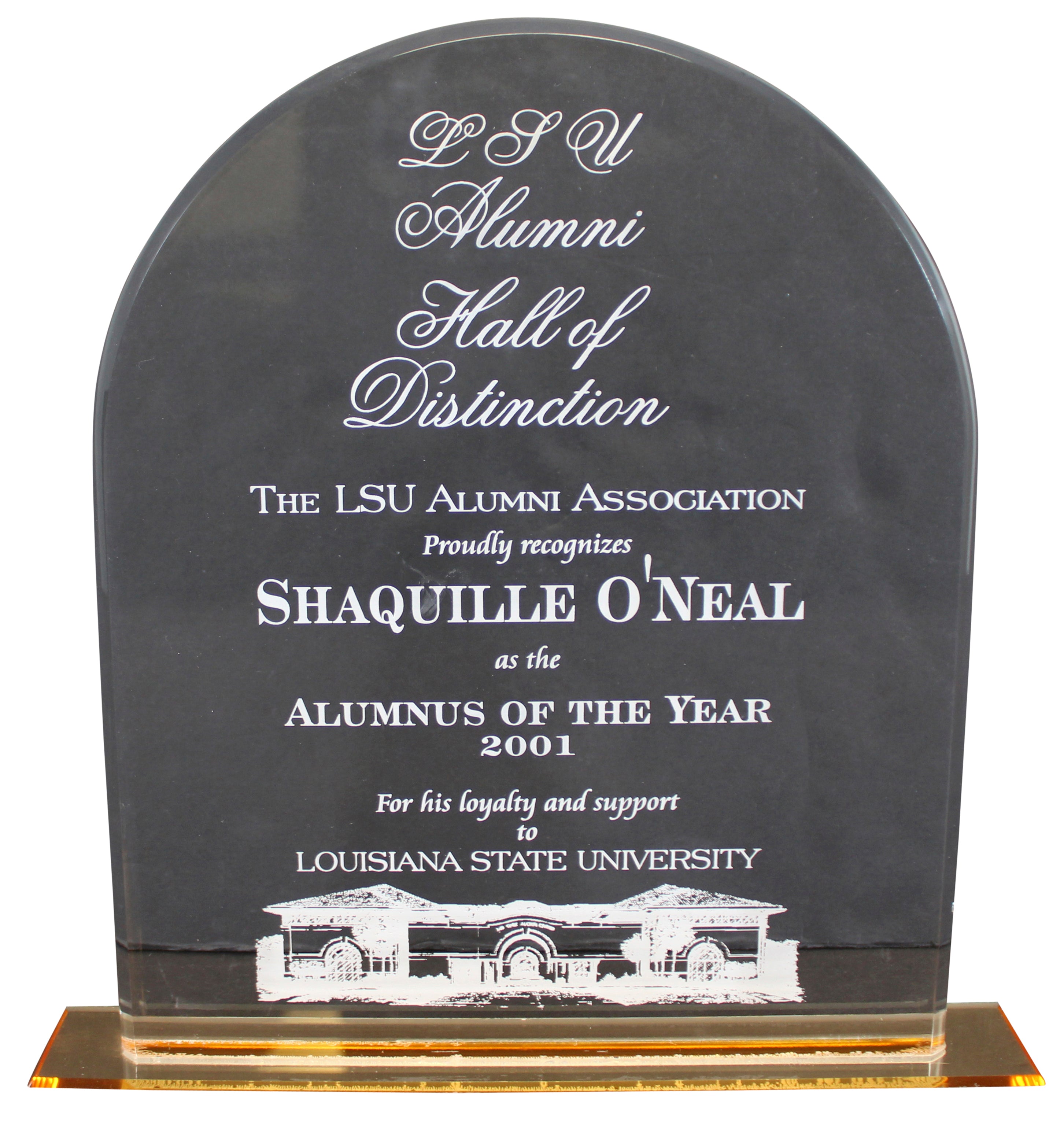 LSU Shaquille O'Neal 12 Inch 2001 LSU Alumnus of the Year Trophy Un-signed