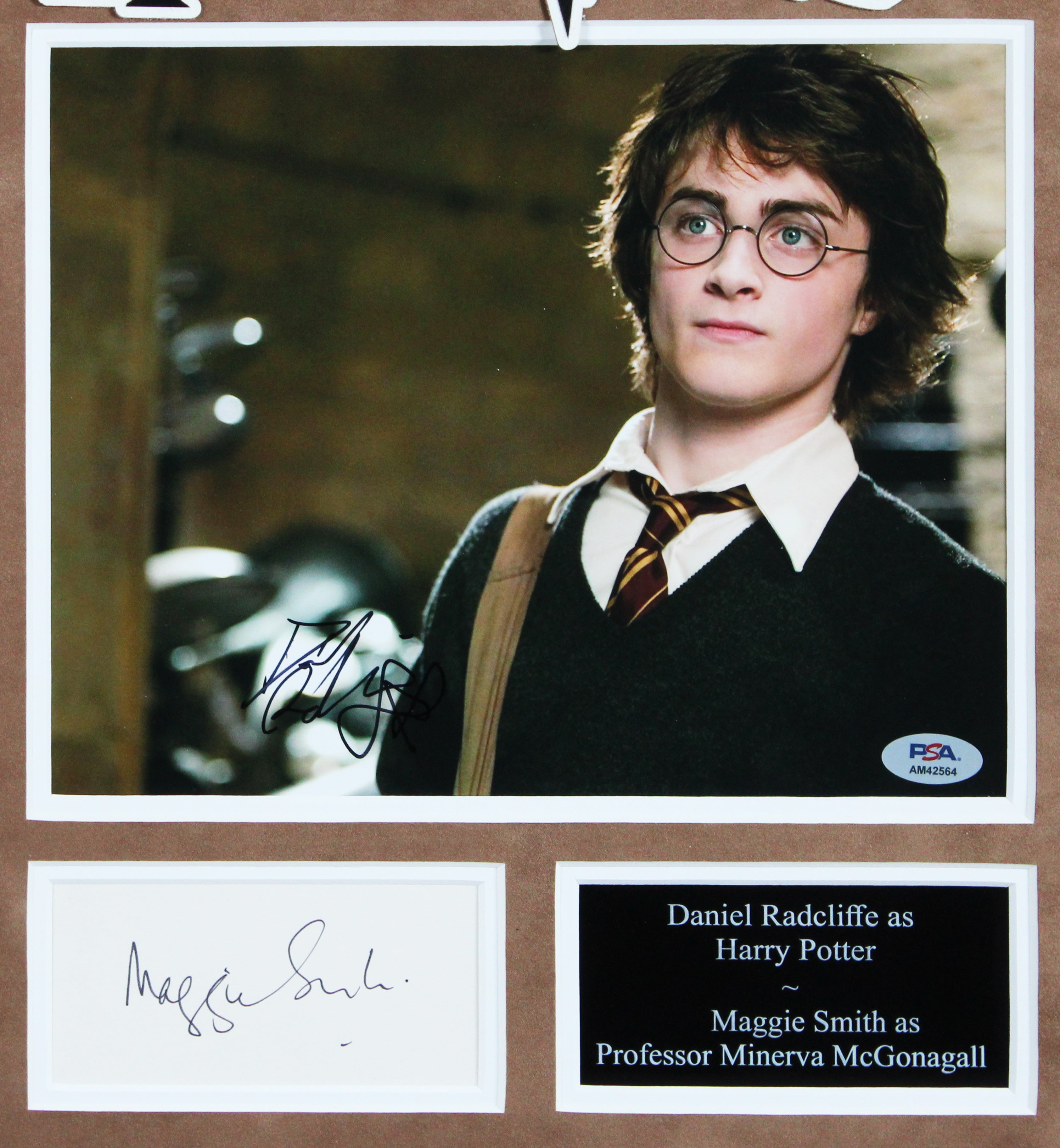 Daniel Radcliffe & Maggie Smith Harry Potter Signed Framed Display BAS #AE09586