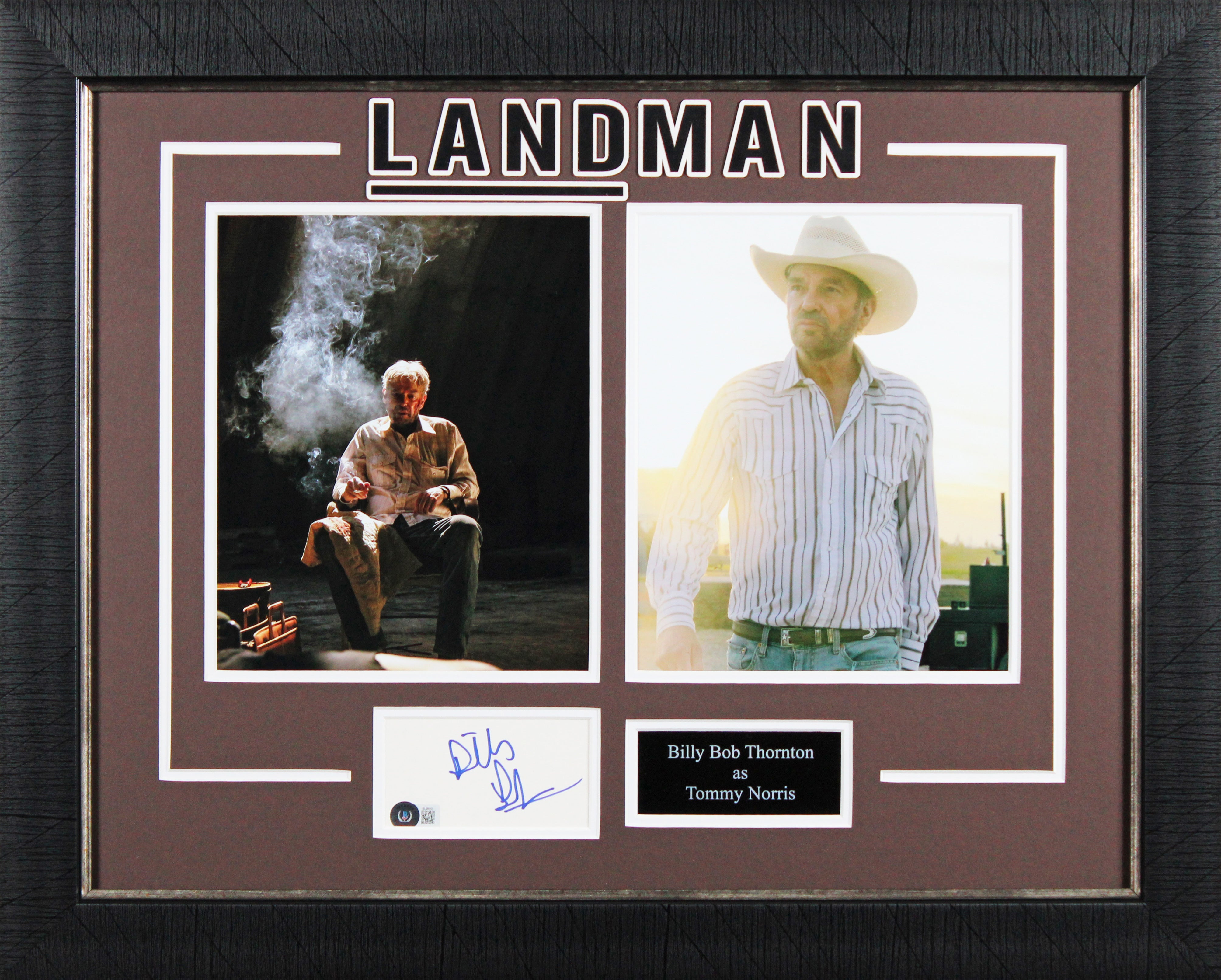 Billy Bob Thornton Landman Authentic Signed & Framed 3x5 Index Card BAS #BL98151