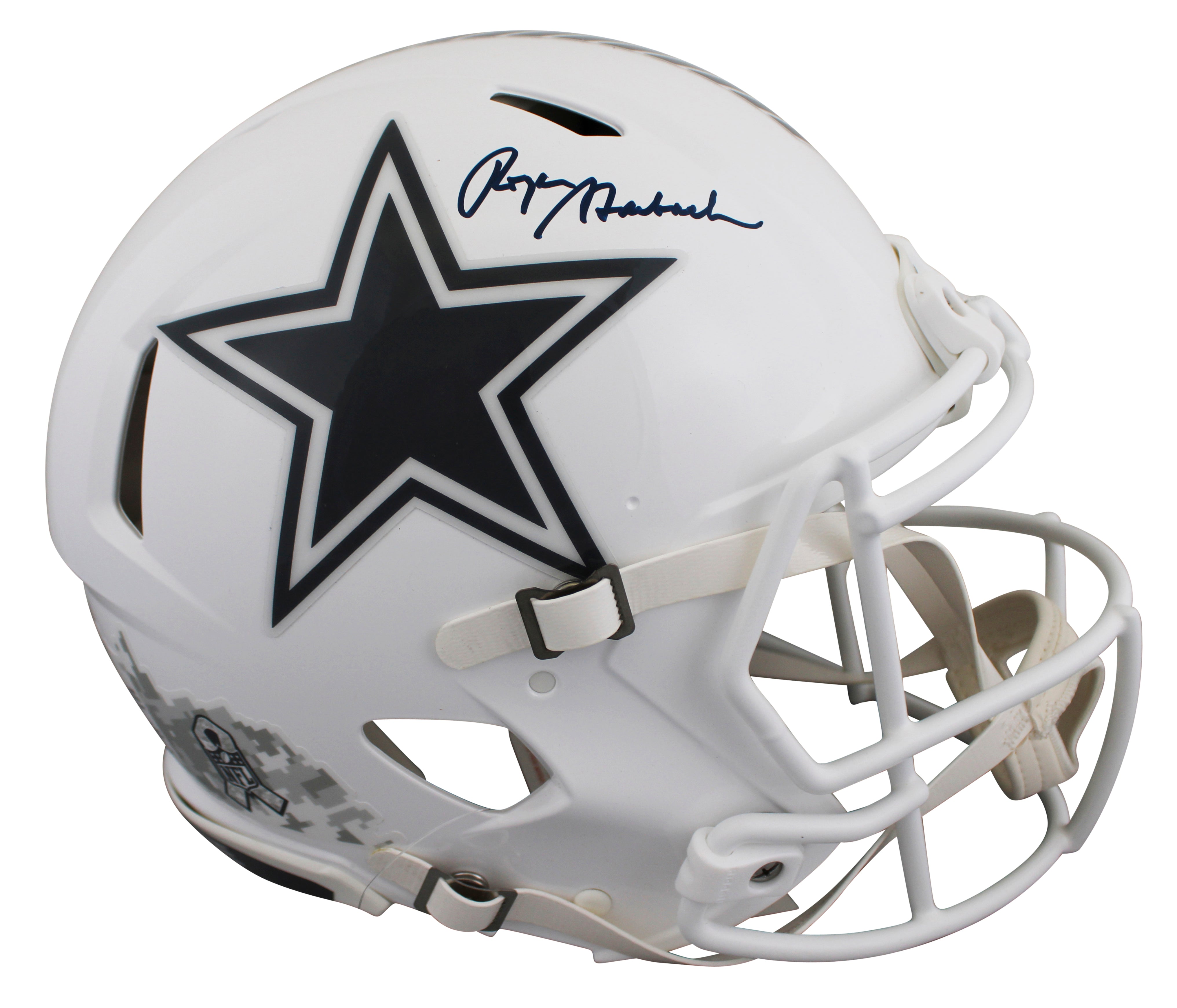 Cowboys Roger Staubach Signed STS III Full Size Speed Proline Helmet BAS Witness