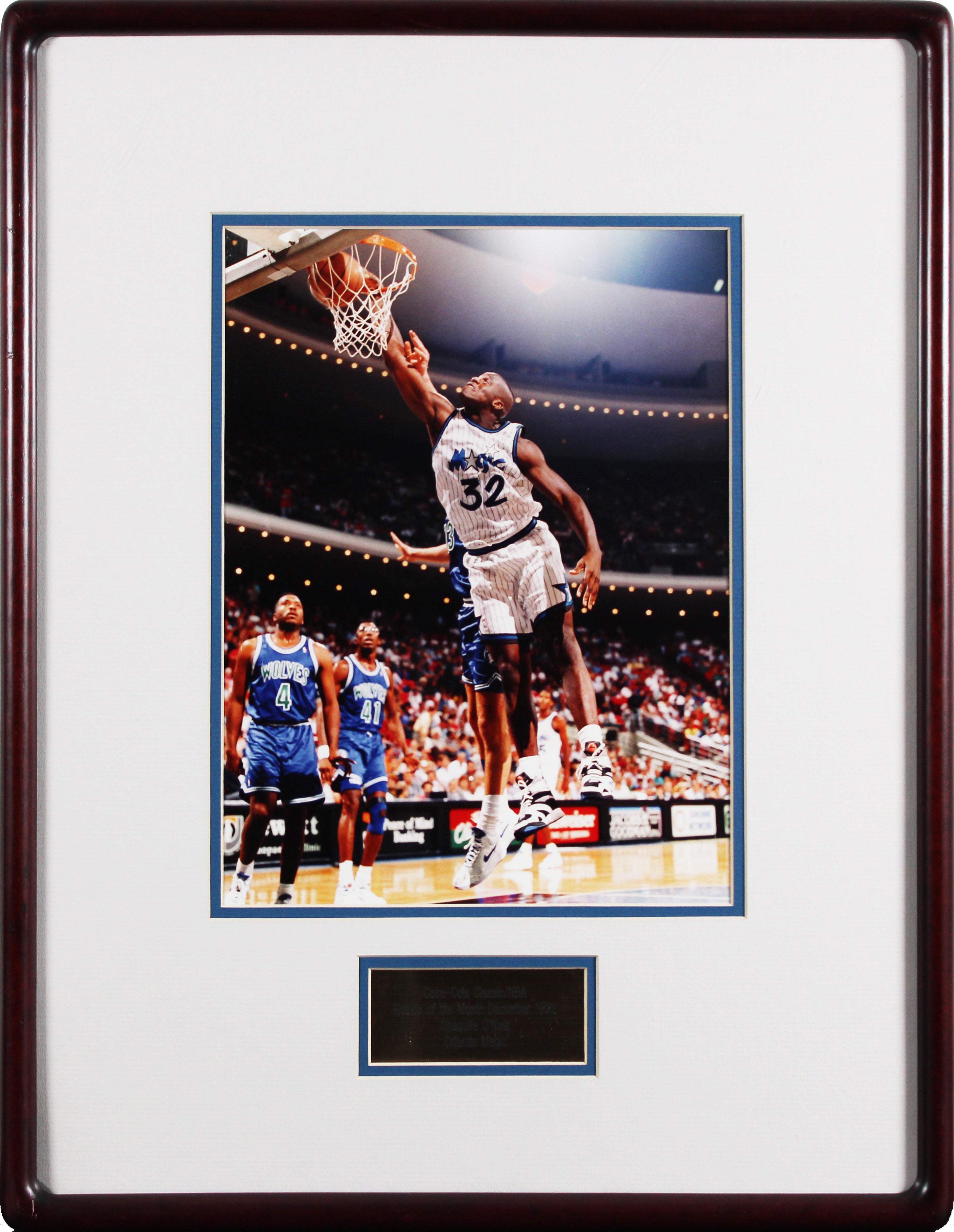 Magic Shaquille O'Neal Dec 1992 Coca-Cola Classic NBA Rookie of the Month Award