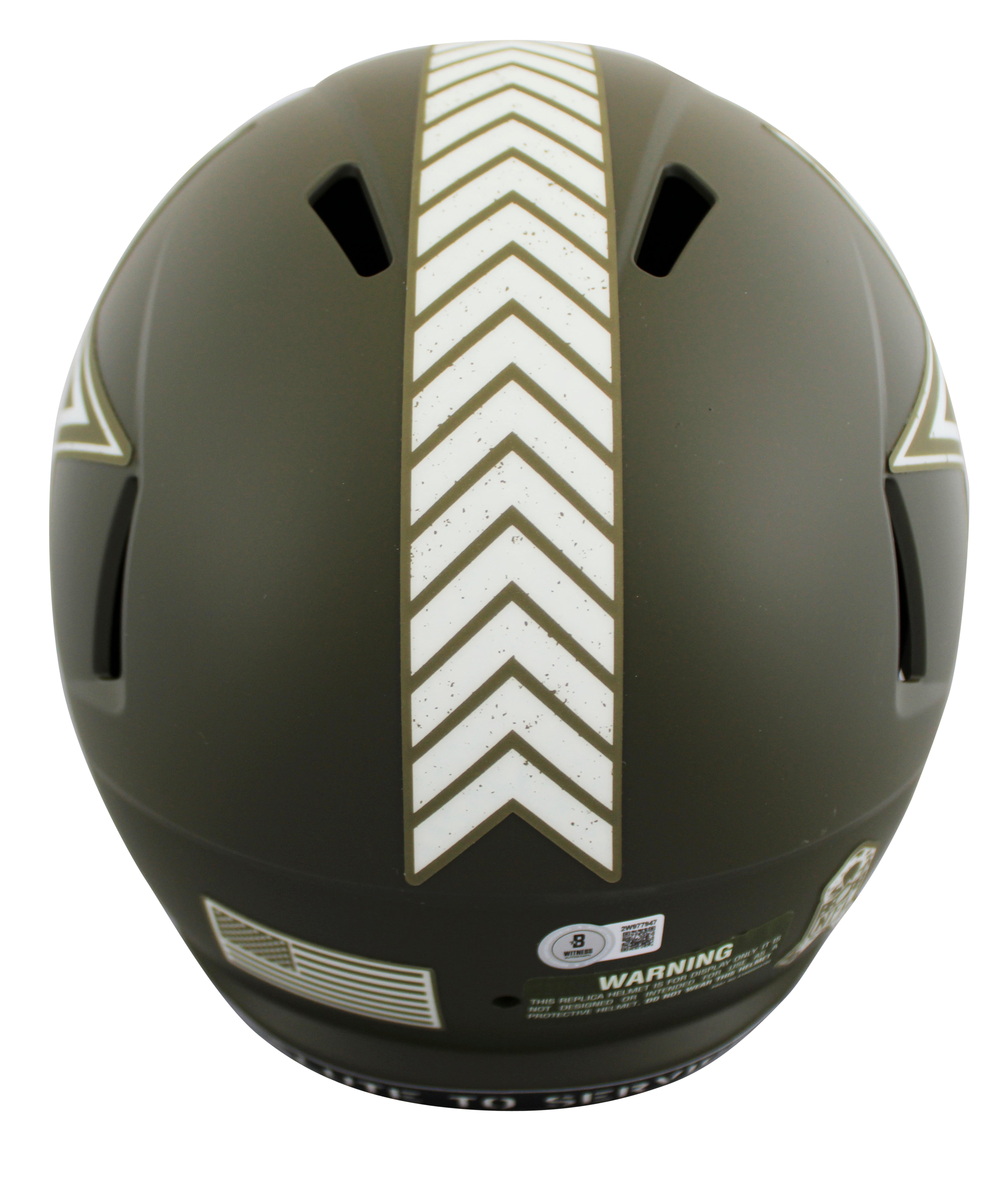 Cowboys Dak Prescott Signed STS F/S Speed Rep Helmet W/ Case w/ White Sig BAS W