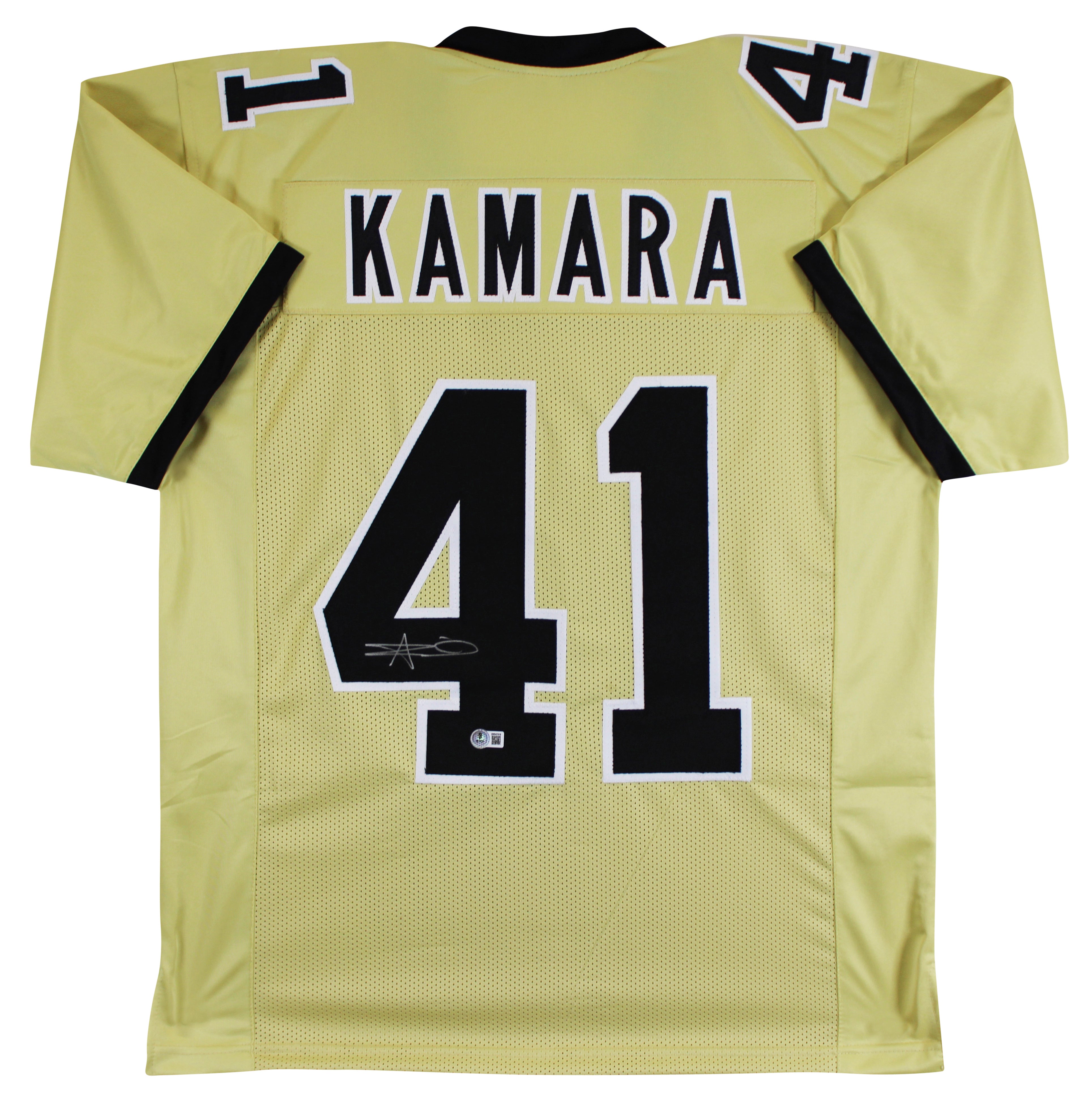 Alvin Kamara Authentic Signed Gold Alternate Pro Style Jersey BAS Witnessed