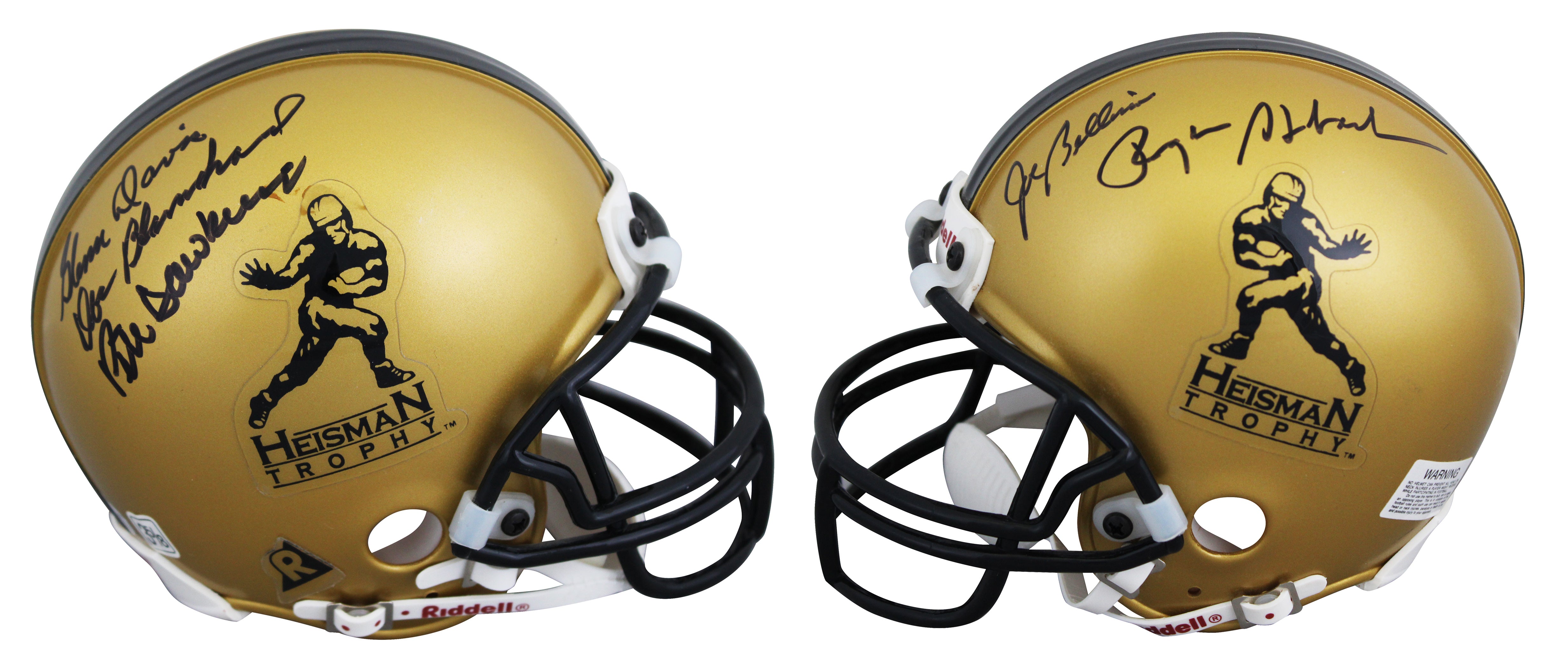 Heisman Winners (5) Staubach, Davis +3 Signed HT VSR4 Mini Helmet JSA #YY75193