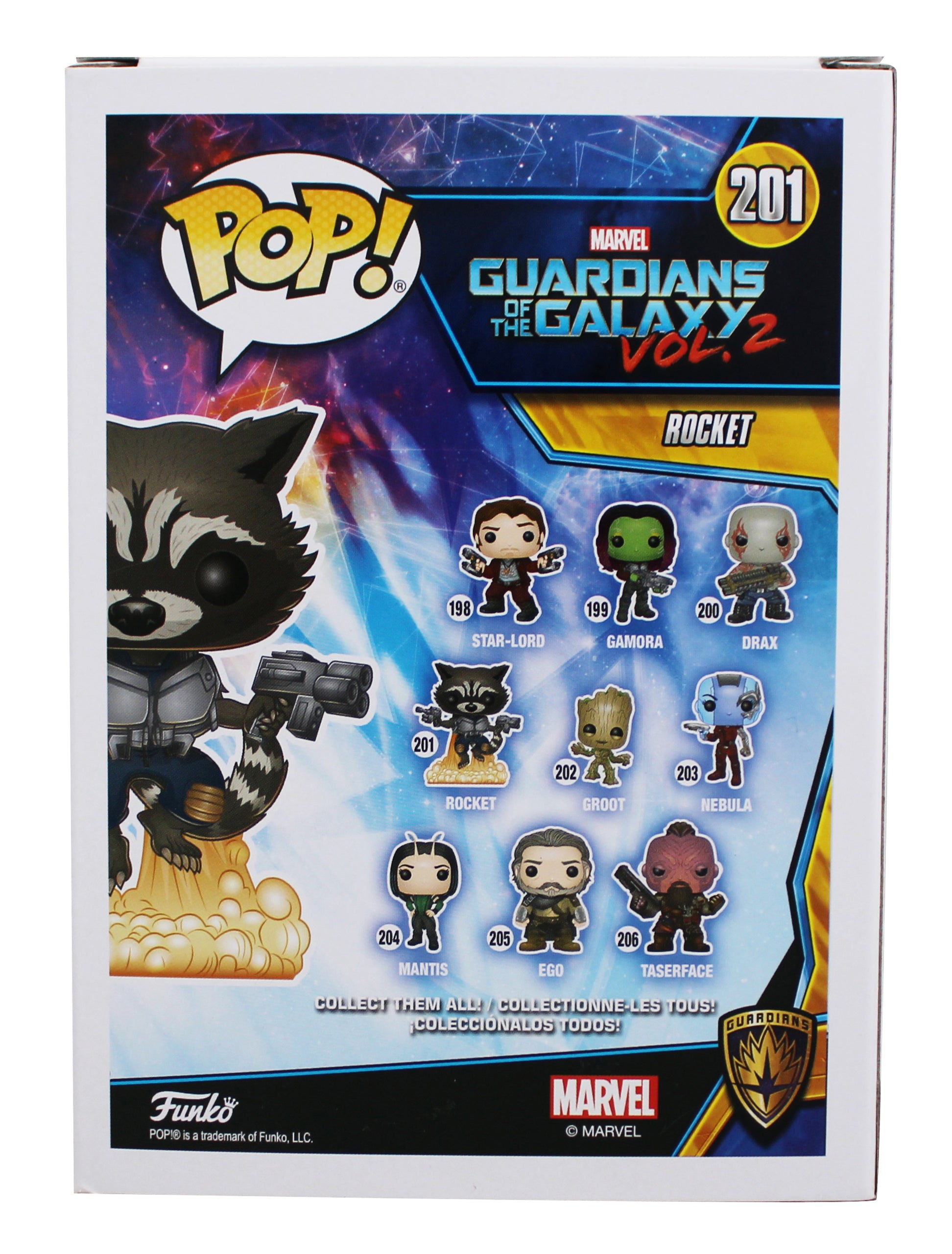 Bradley Cooper Guardians of the Galaxy Signed Rocket #201 Funko Pop Figure BAS
