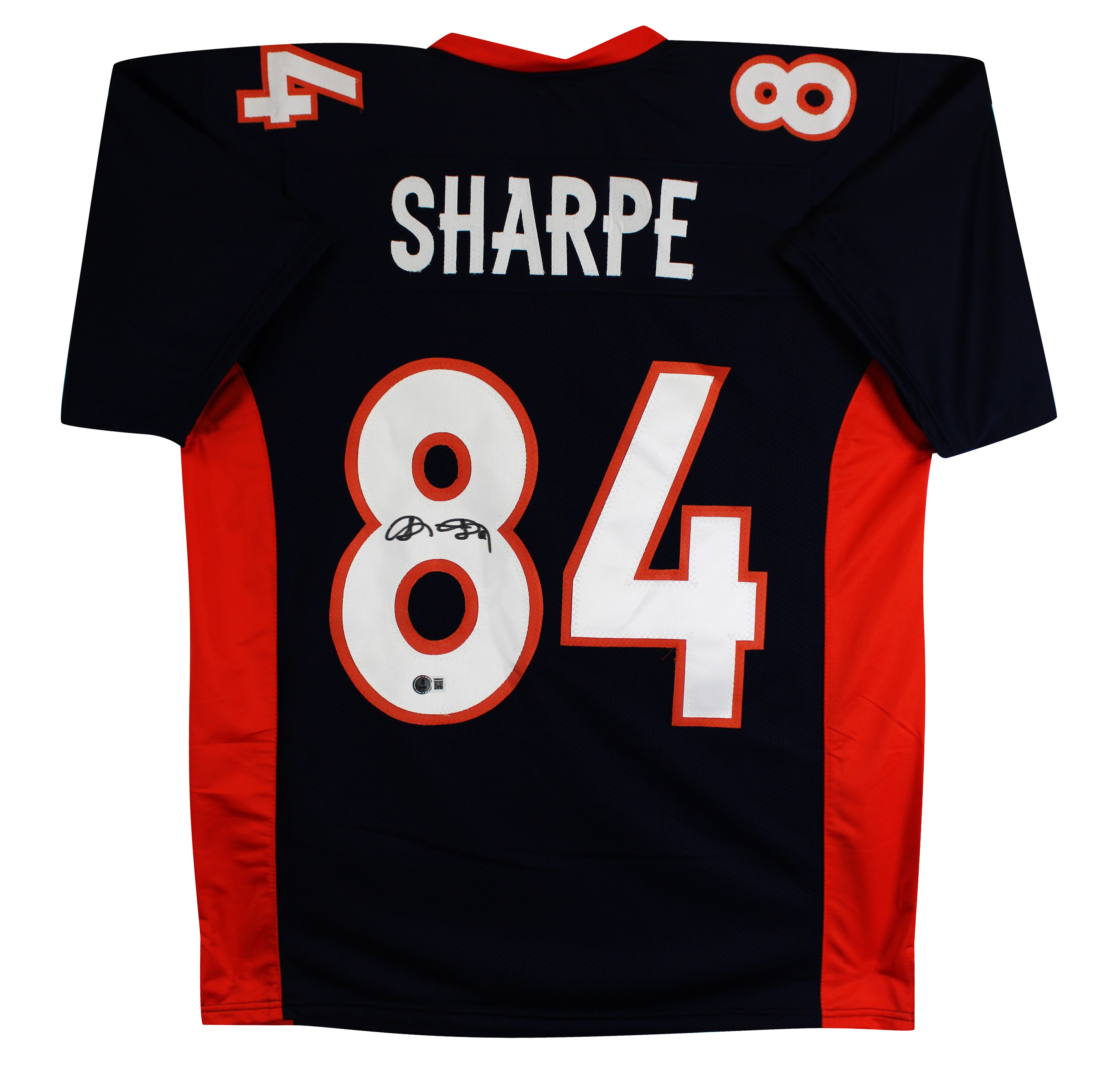 Shannon Sharpe Authentic Signed Navy Blue Pro Style Jersey BAS Witnessed 2
