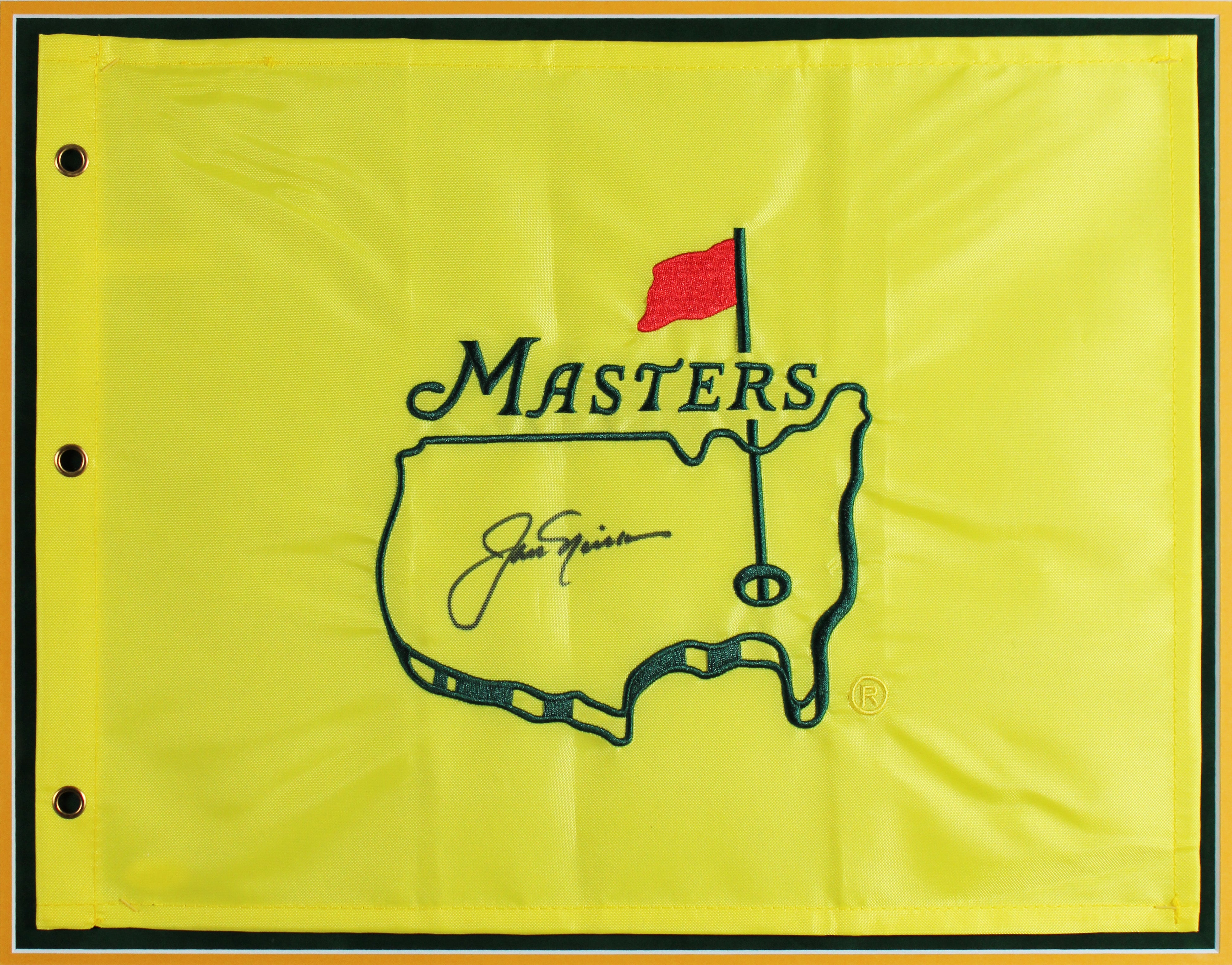 Jack Nicklaus Authentic Signed & Framed Yellow Masters Pin Flag JSA LOA