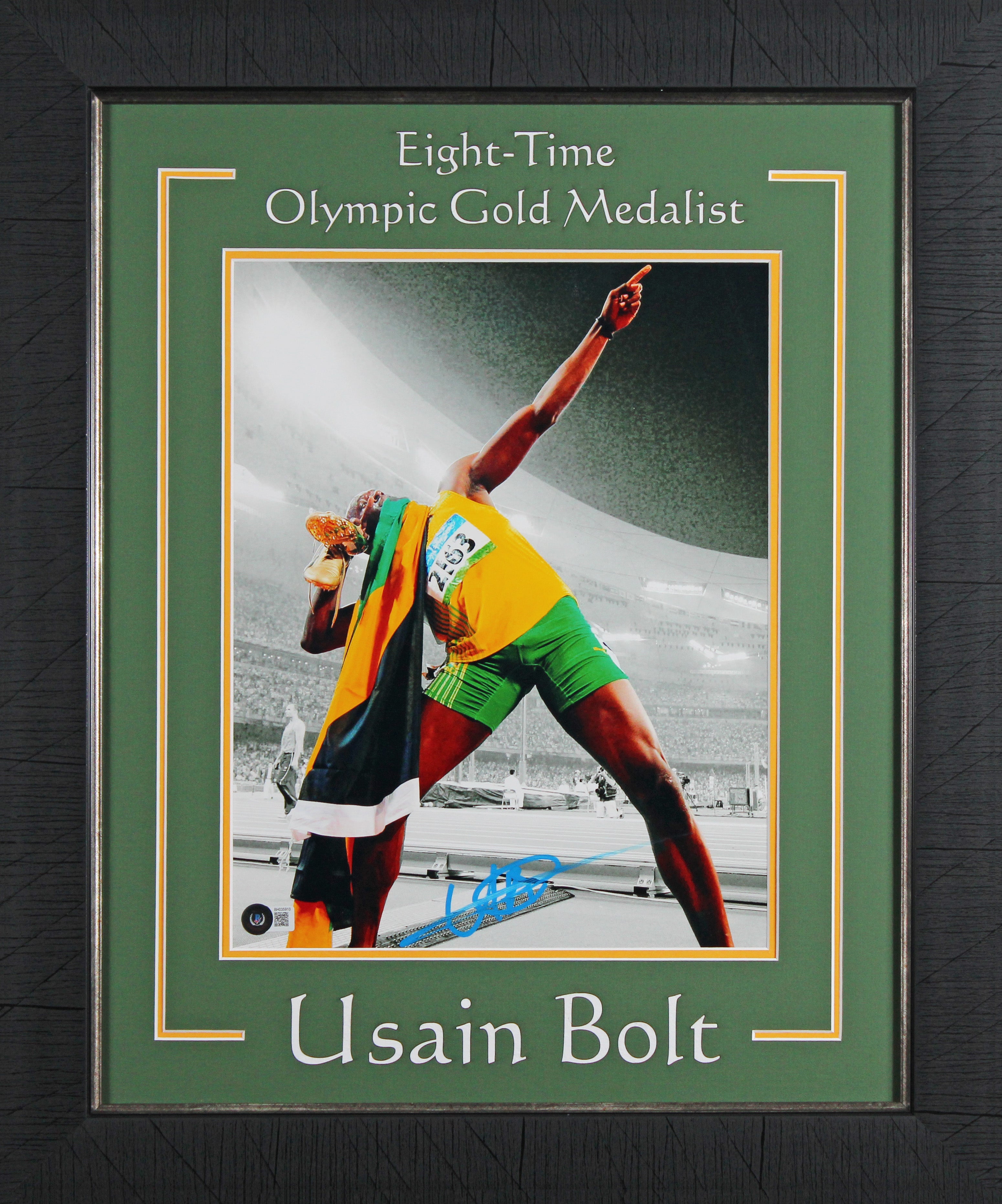 Usain Bolt Authentic Signed 11x14 Framed Vertical Photo BAS #BH035910