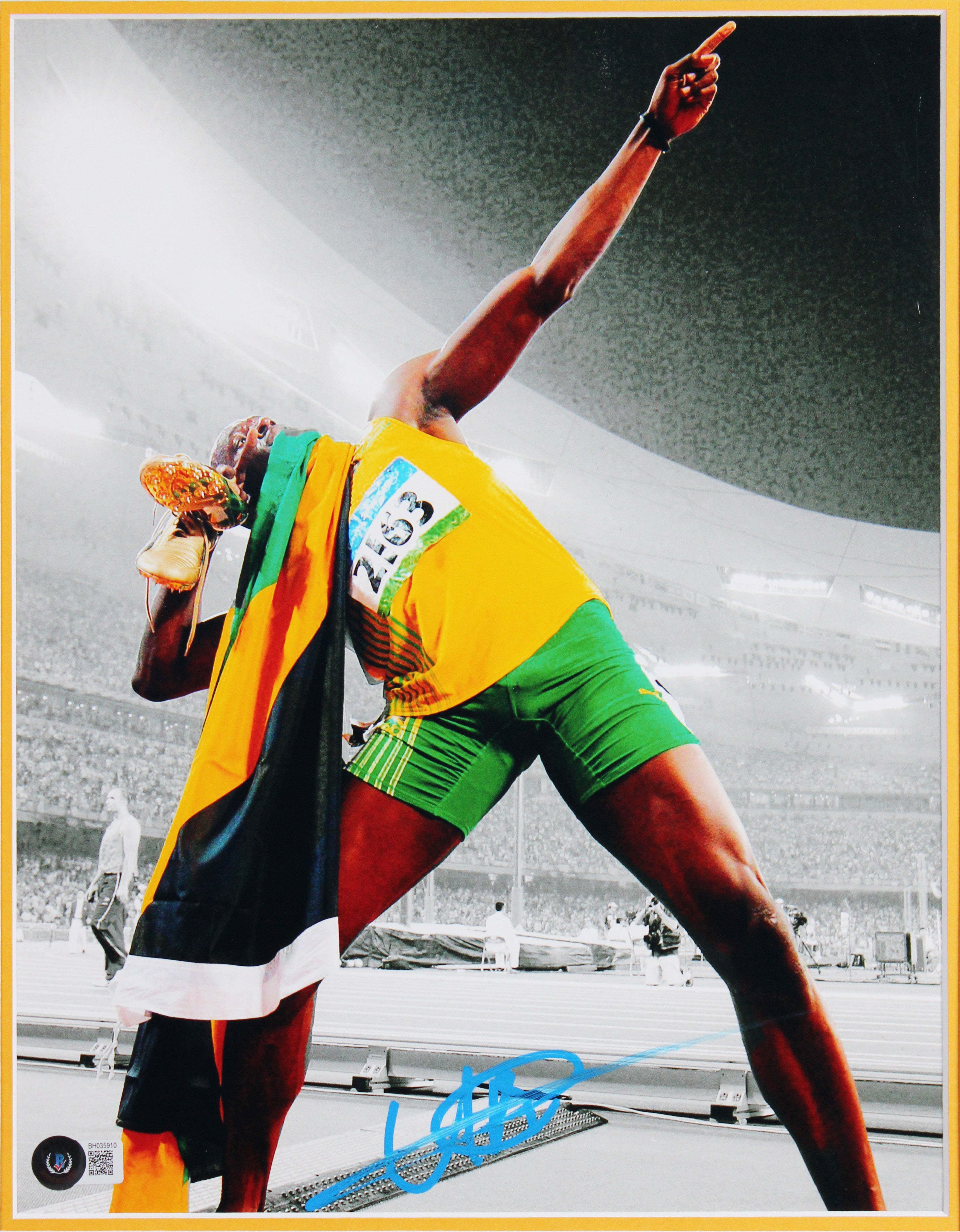 Usain Bolt Authentic Signed 11x14 Framed Vertical Photo BAS #BH035910