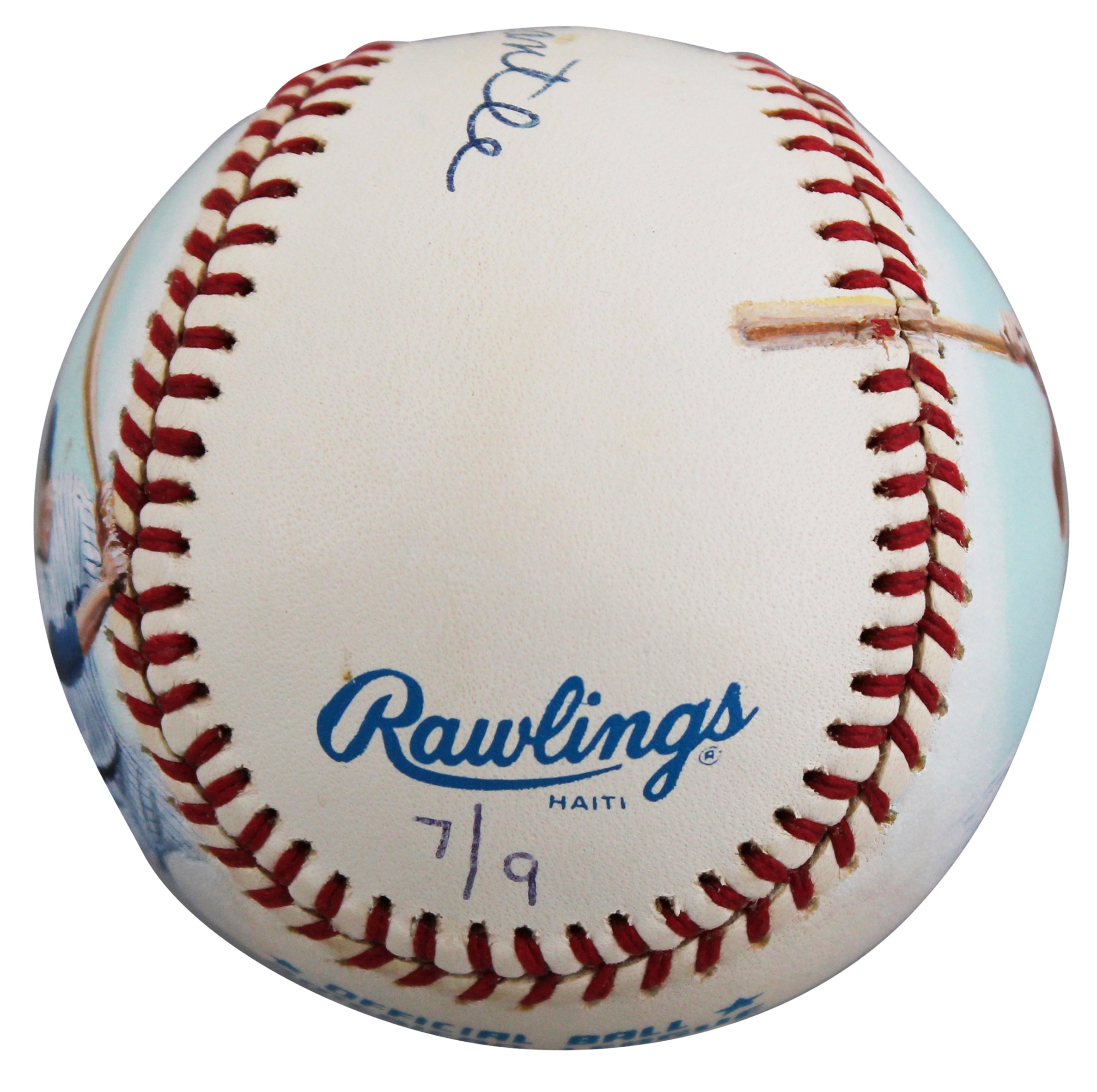 Yankees Mickey Mantle Signed Jolene Jessie Painted OAL Baseball LE #7/9 BAS LOA