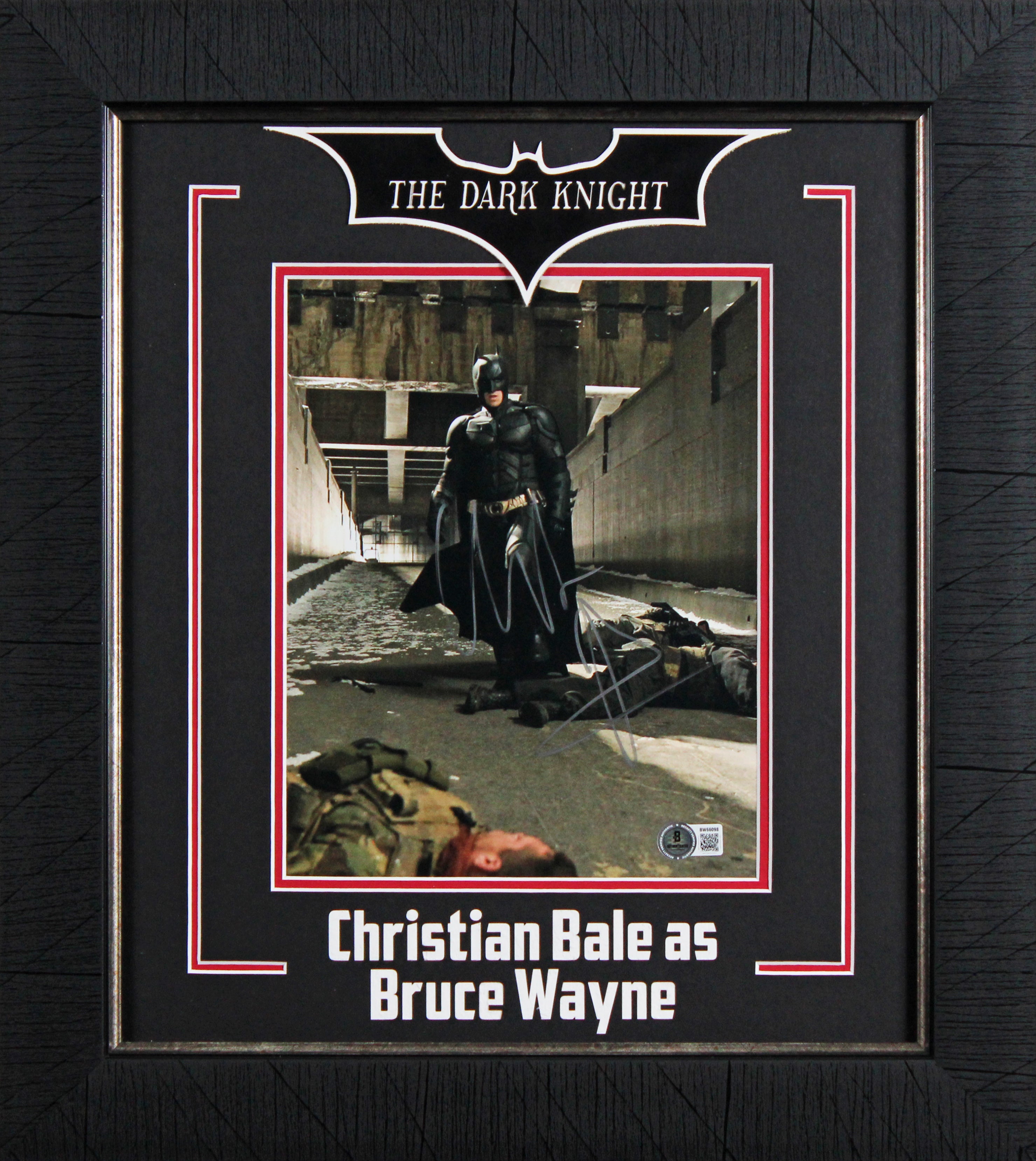 Christian Bale Batman The Dark Knight Signed 8x10 Framed Photo BAS #BW66098