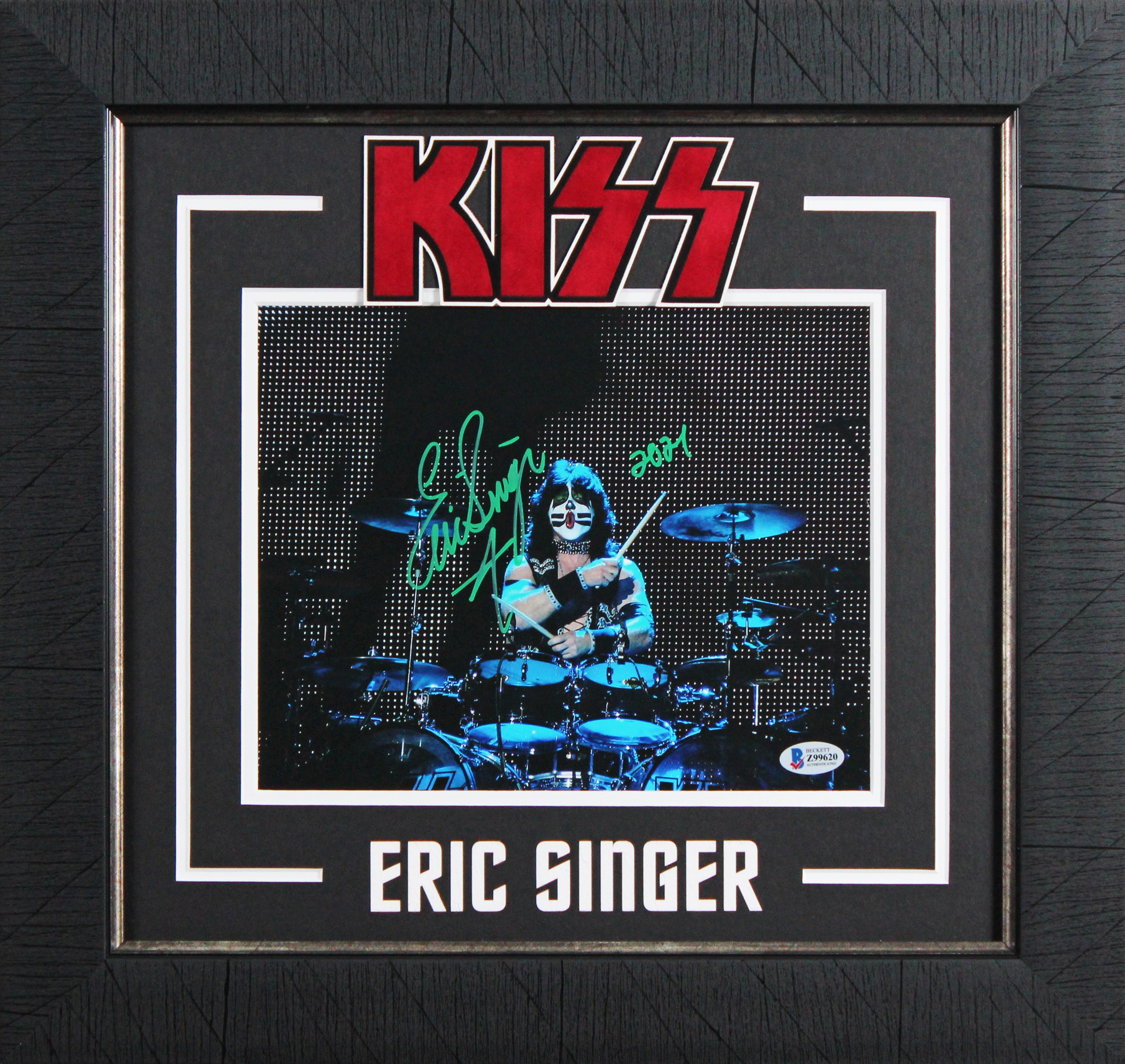 Eric Singer KISS "2021" Authentic Signed 8x10 Framed Photo BAS #Z99620
