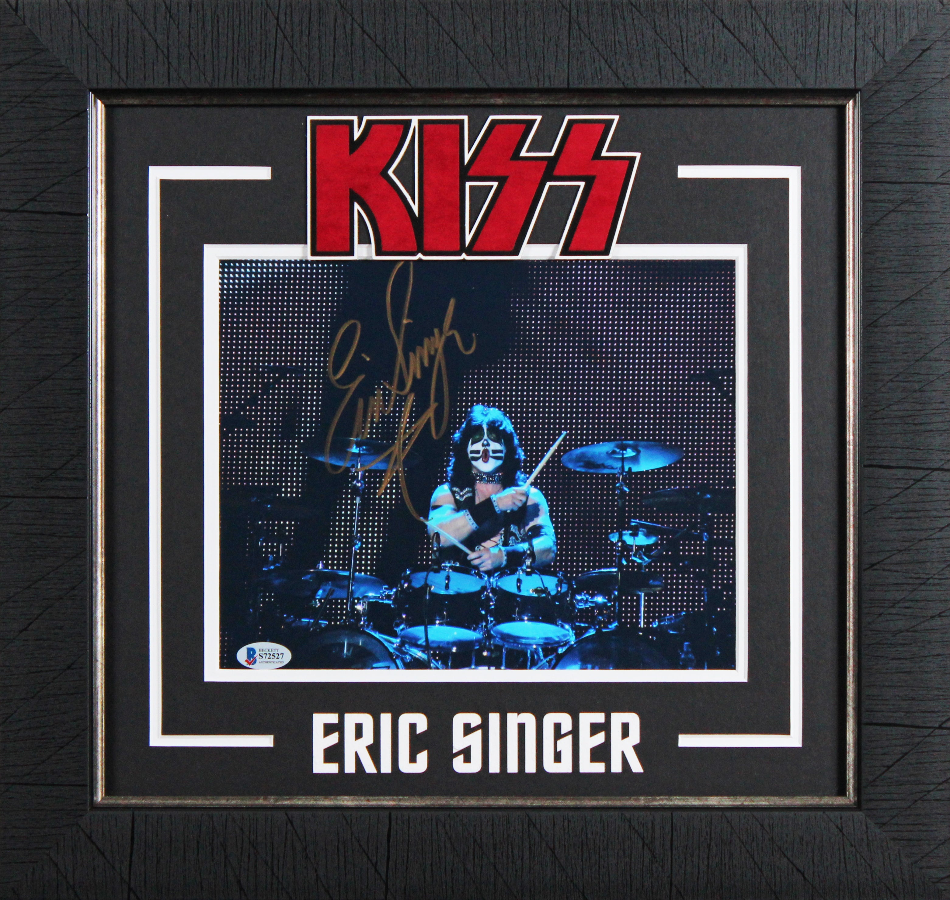 Eric Singer KISS Authentic Signed 8x10 Framed Photo Autographed BAS #S72527