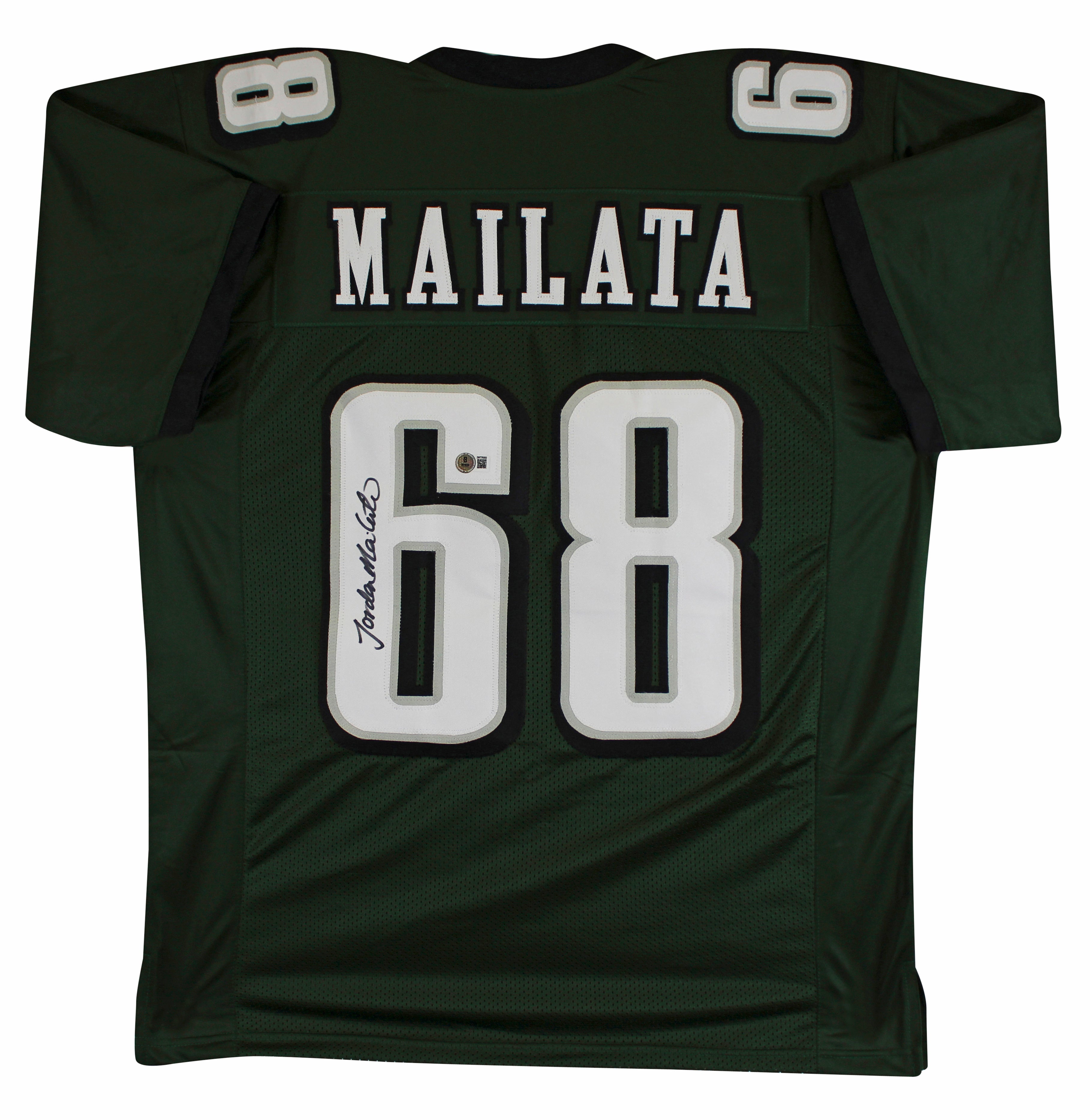 Jordan Mailata Authentic Signed Green Pro Style Jersey Autographed BAS Witnessed