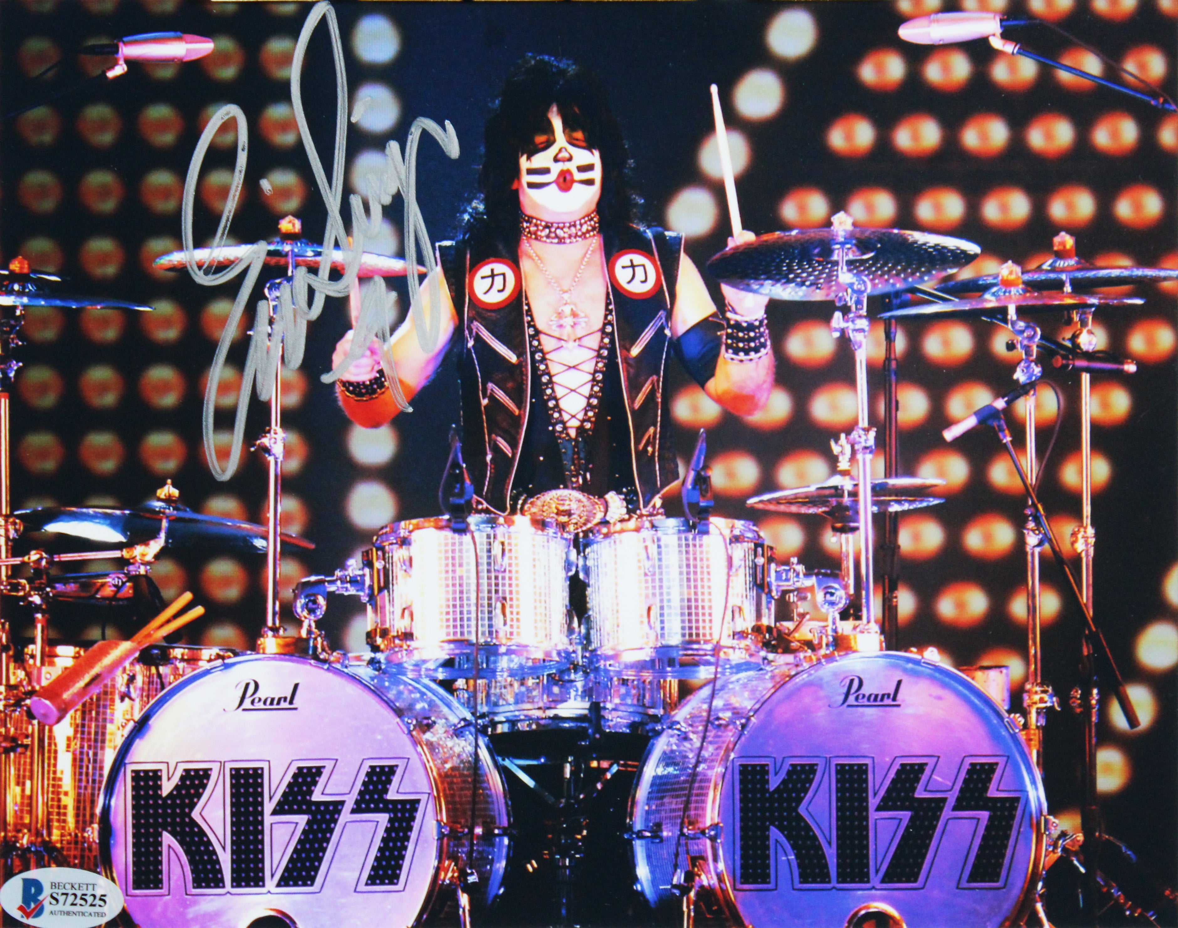 Eric Singer KISS Authentic Signed 8x10 Framed Photo Autographed BAS #S72525