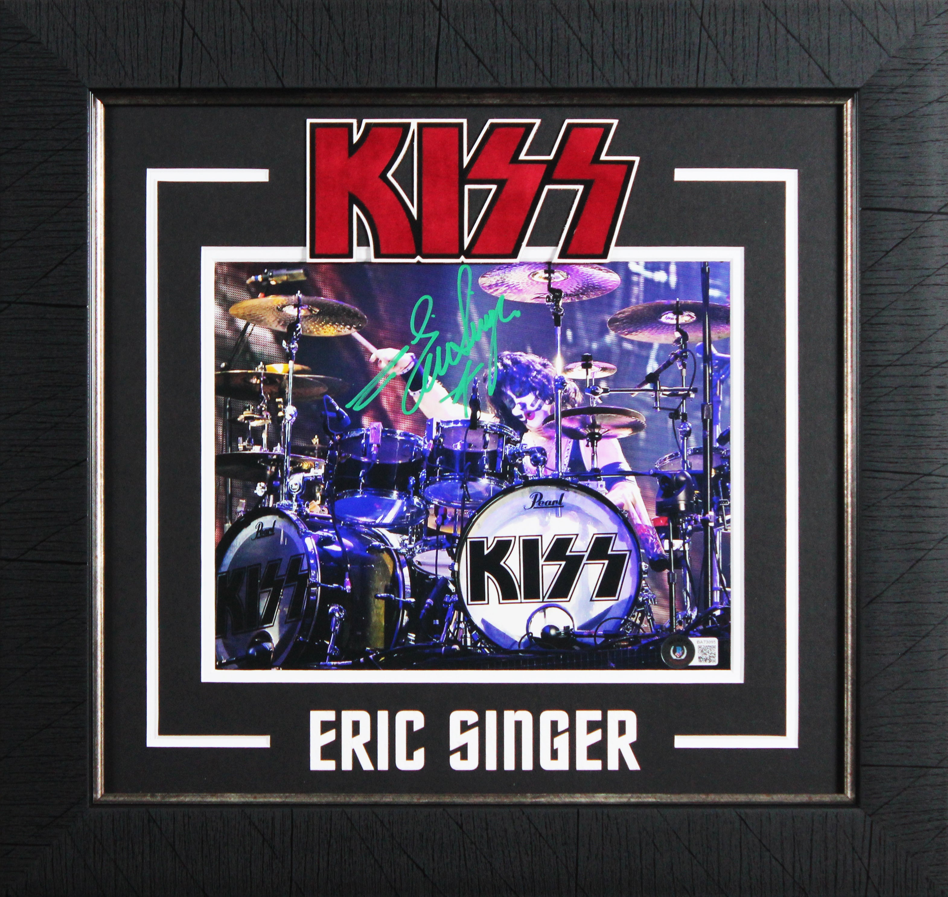 Eric Singer KISS Authentic Signed 8x10 Framed Photo Autographed BAS #BA73095