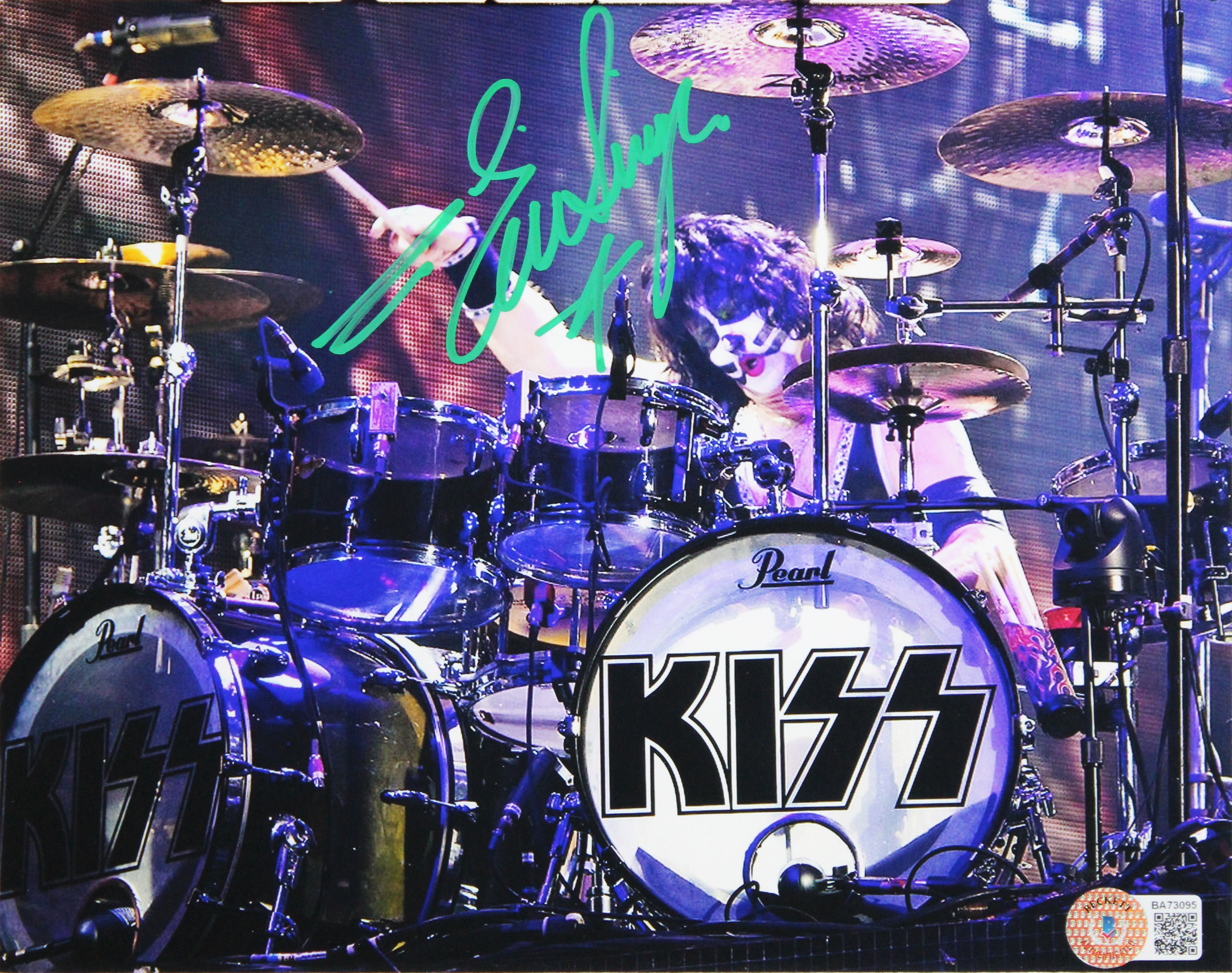 Eric Singer KISS Authentic Signed 8x10 Framed Photo Autographed BAS #BA73095