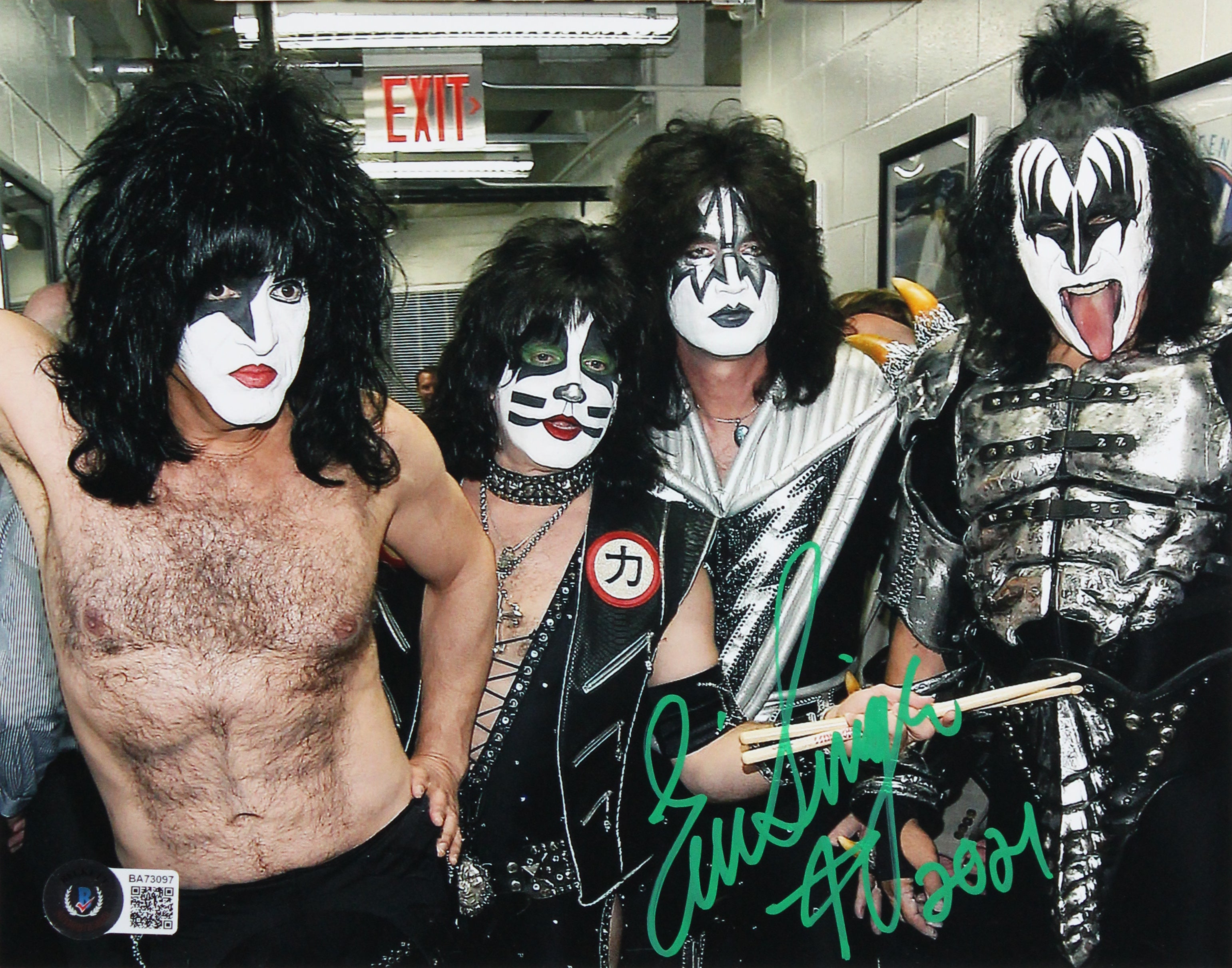 Eric Singer KISS "2021" Authentic Signed 8x10 Framed Photo BAS #BA73097