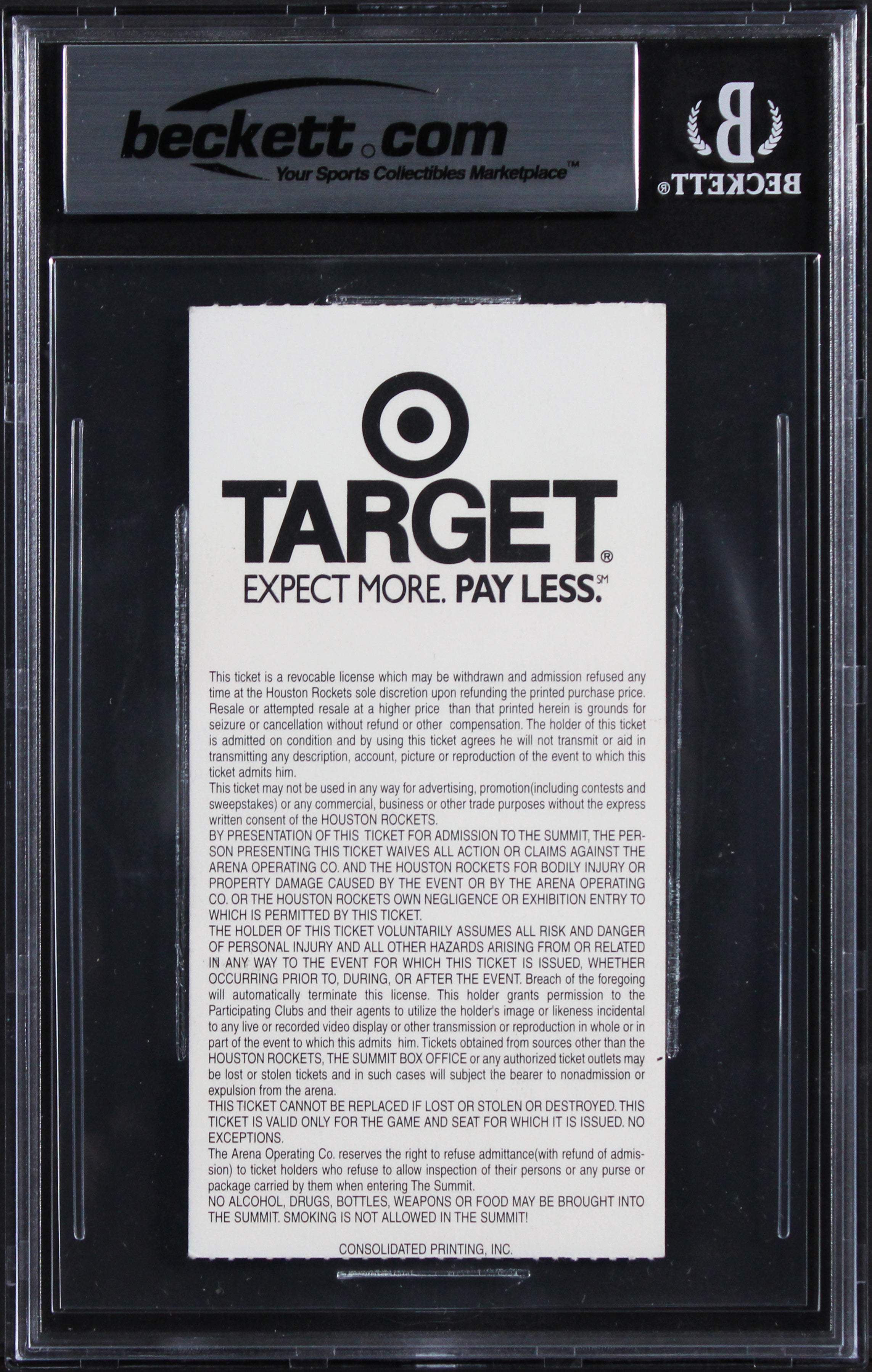 Lakers Magic Johnson "Final Game" Signed May 1996 Ticket Stub Auto 10! BAS Slab