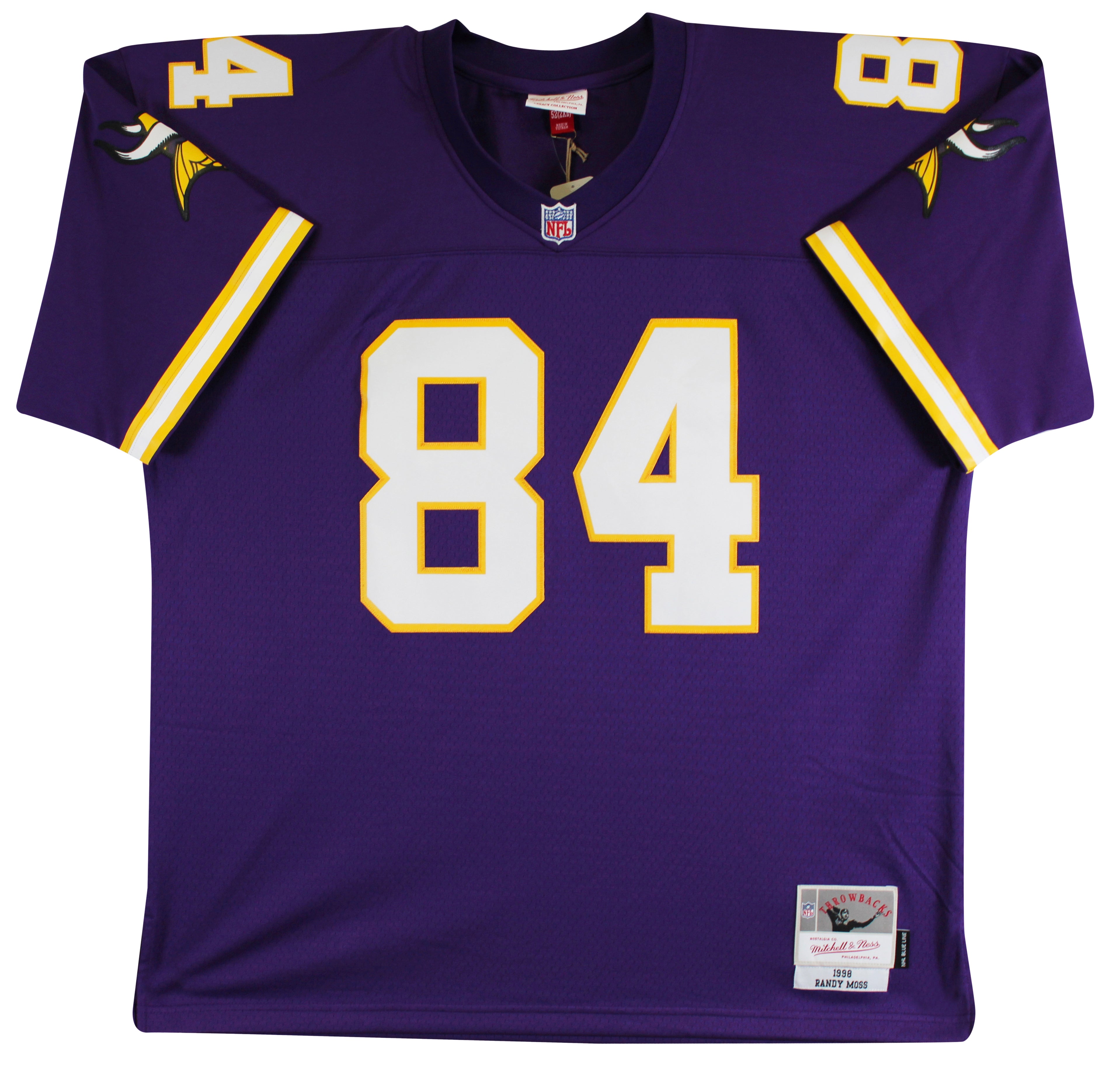 Vikings Randy Moss "HOF 18" Signed Purple Mitchell & Ness Jersey BAS Witnessed 1