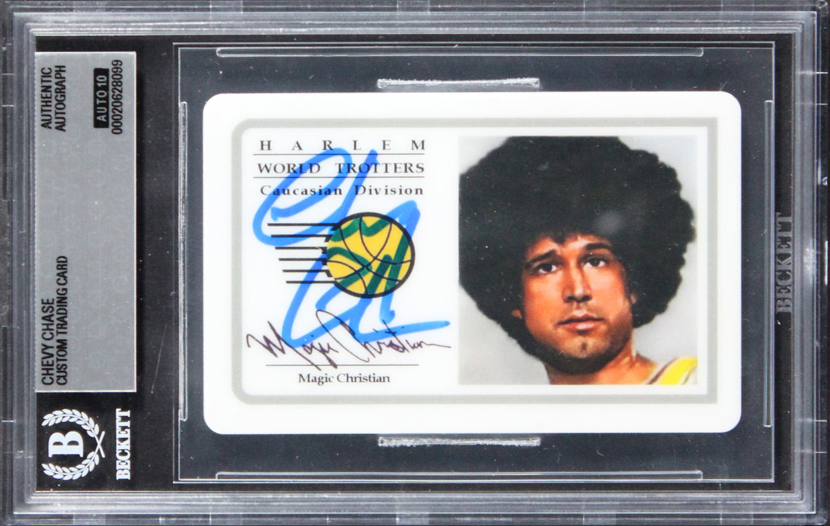 Chevy Chase Fletch Signed Custom Trading Card Auto Grade Gem Mint 10 BAS Slabbed