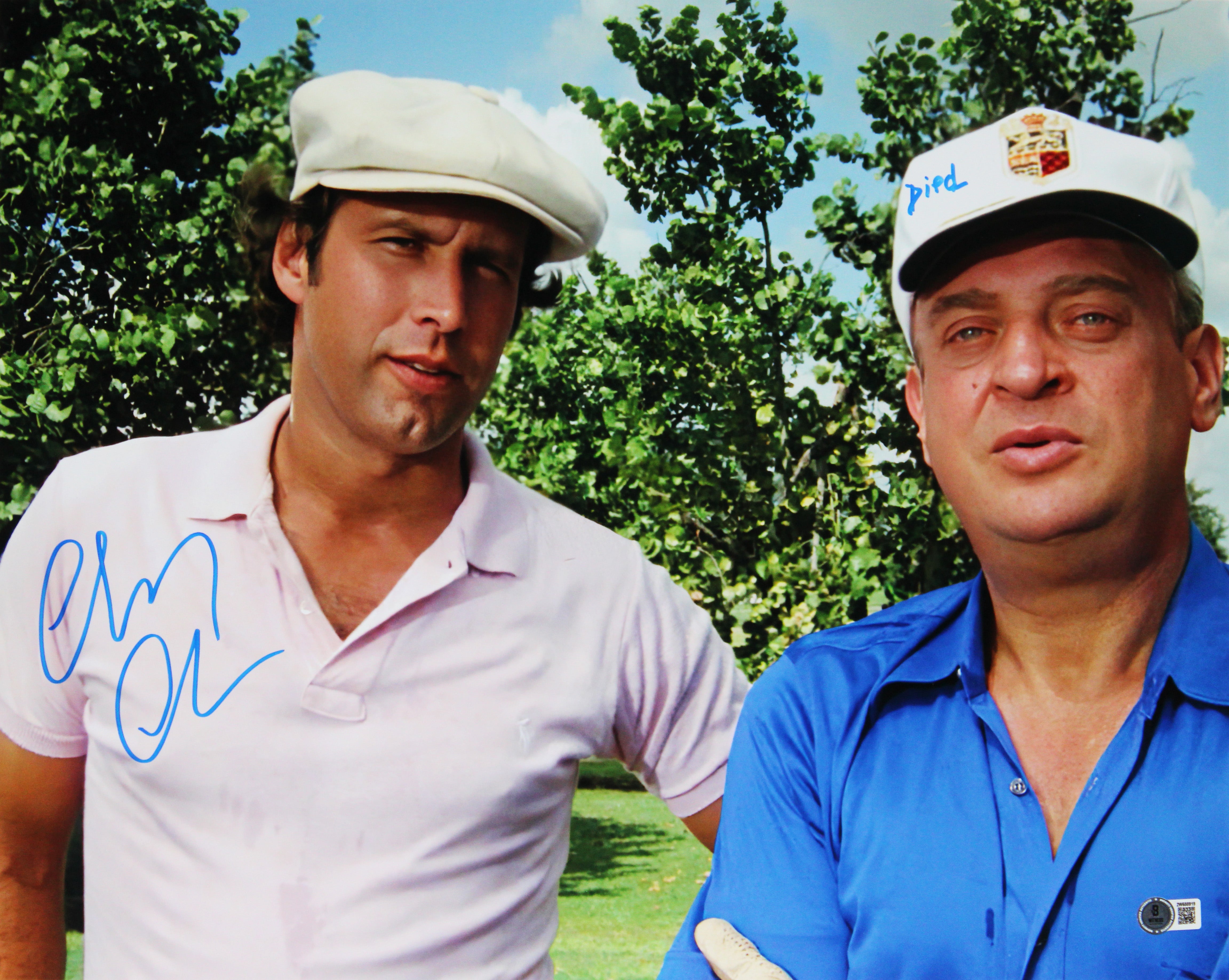 Chevy Chase Caddyshack "Died" Signed 16x20 w/ Dangerfield Photo BAS W #2W688919