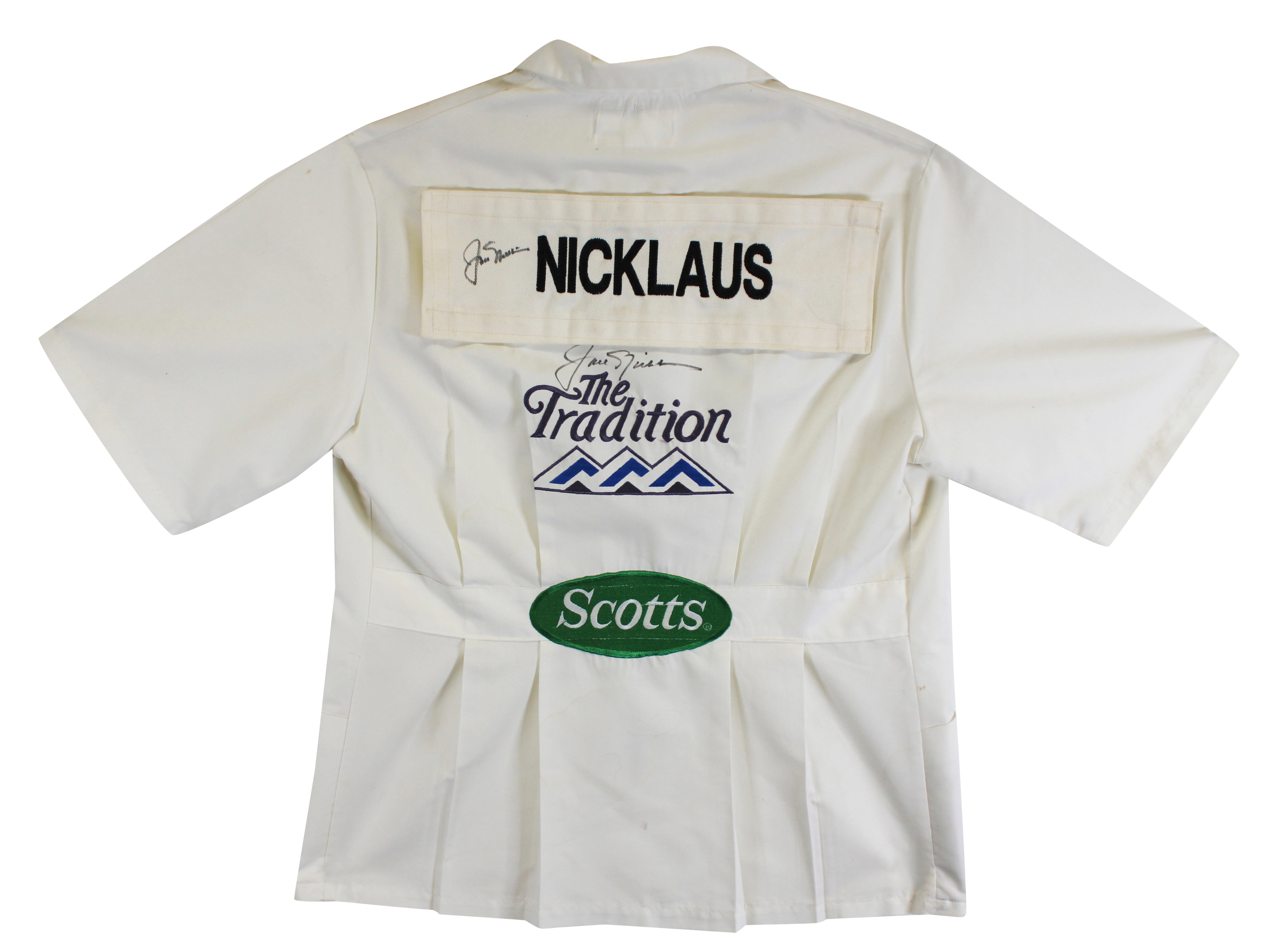 Jack Nicklaus Authentic 2x Signed The Tradition Caddy Bib Shirt BAS #AE64004