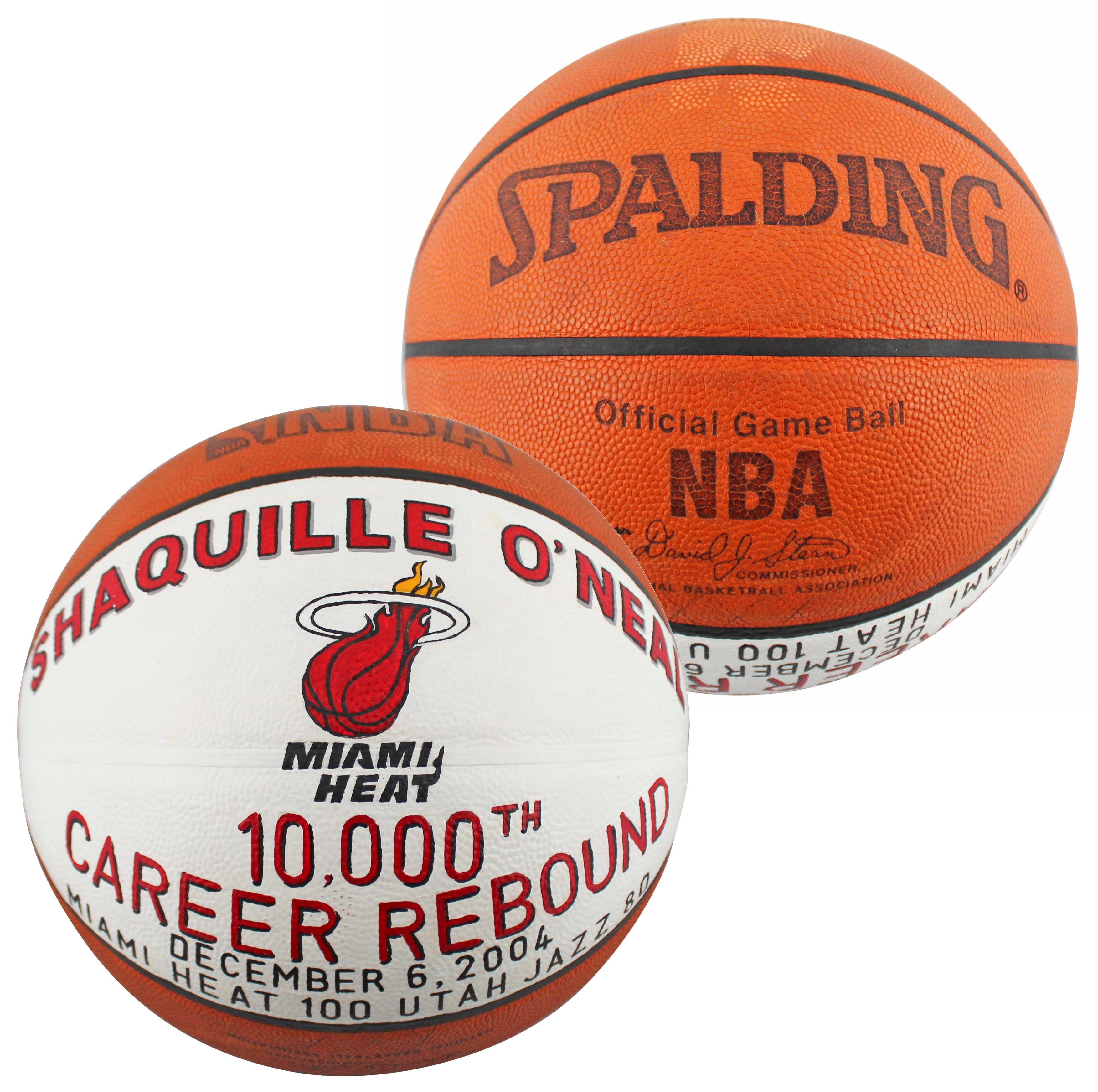 Shaquille O'Neal Game Used 10,000th Career Rebound Spalding NBA Game Basketball