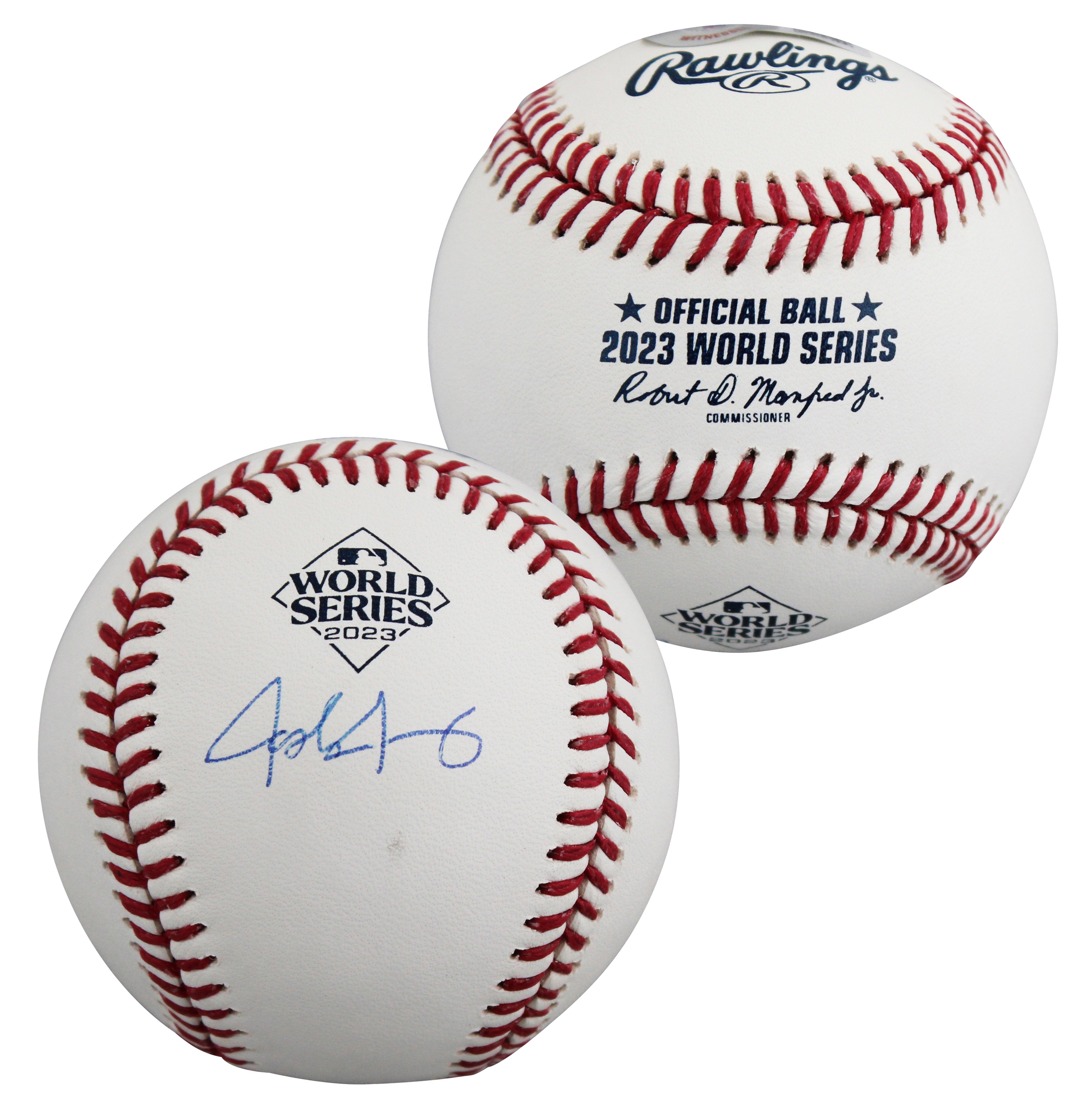 Rangers Josh Jung Signed 2023 WS Manfred OML Baseball BAS Witnessed #1W234493