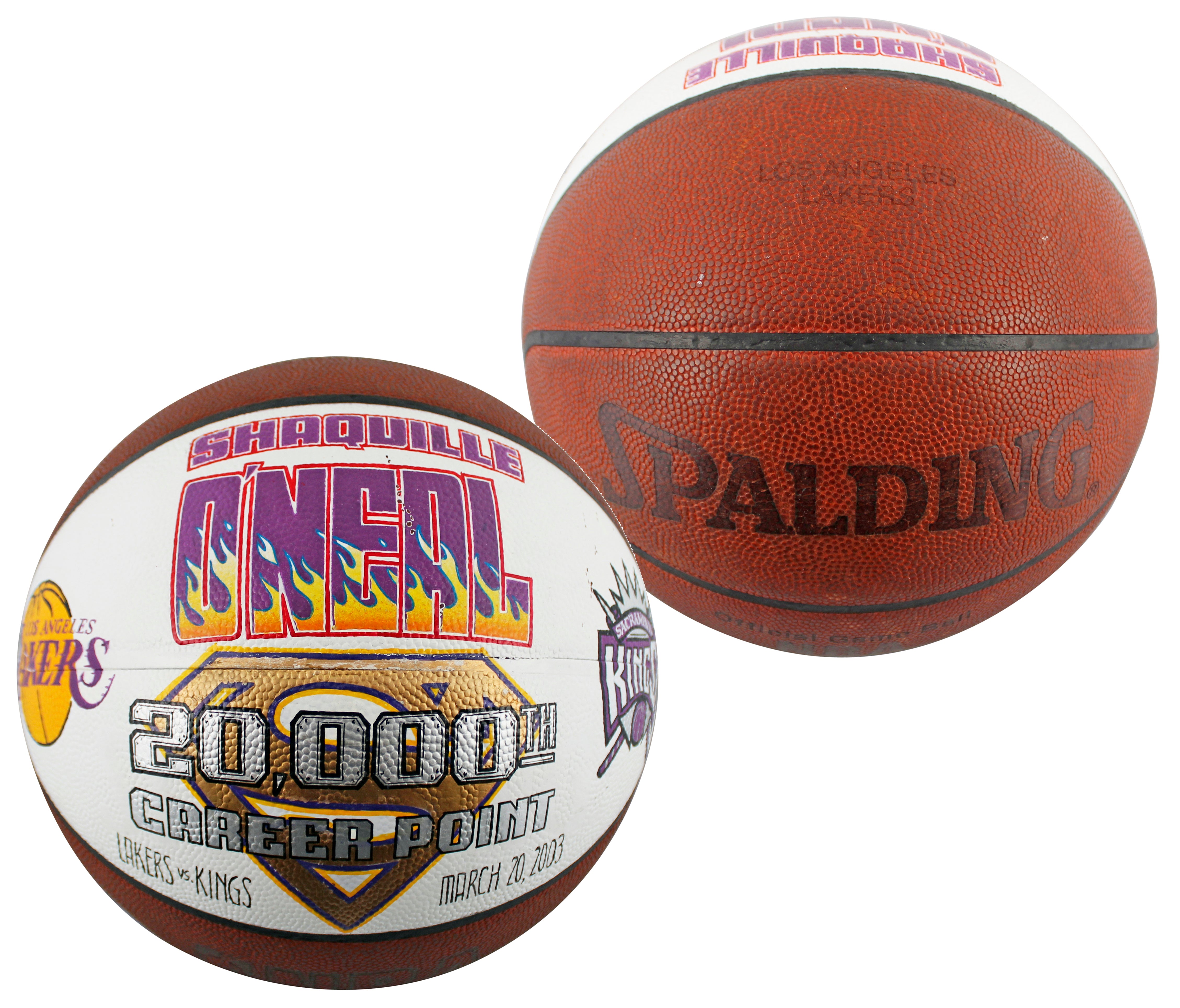 Shaquille O'Neal Game Used 20,000 Career Pts Scored Game Spalding NBA Basketball