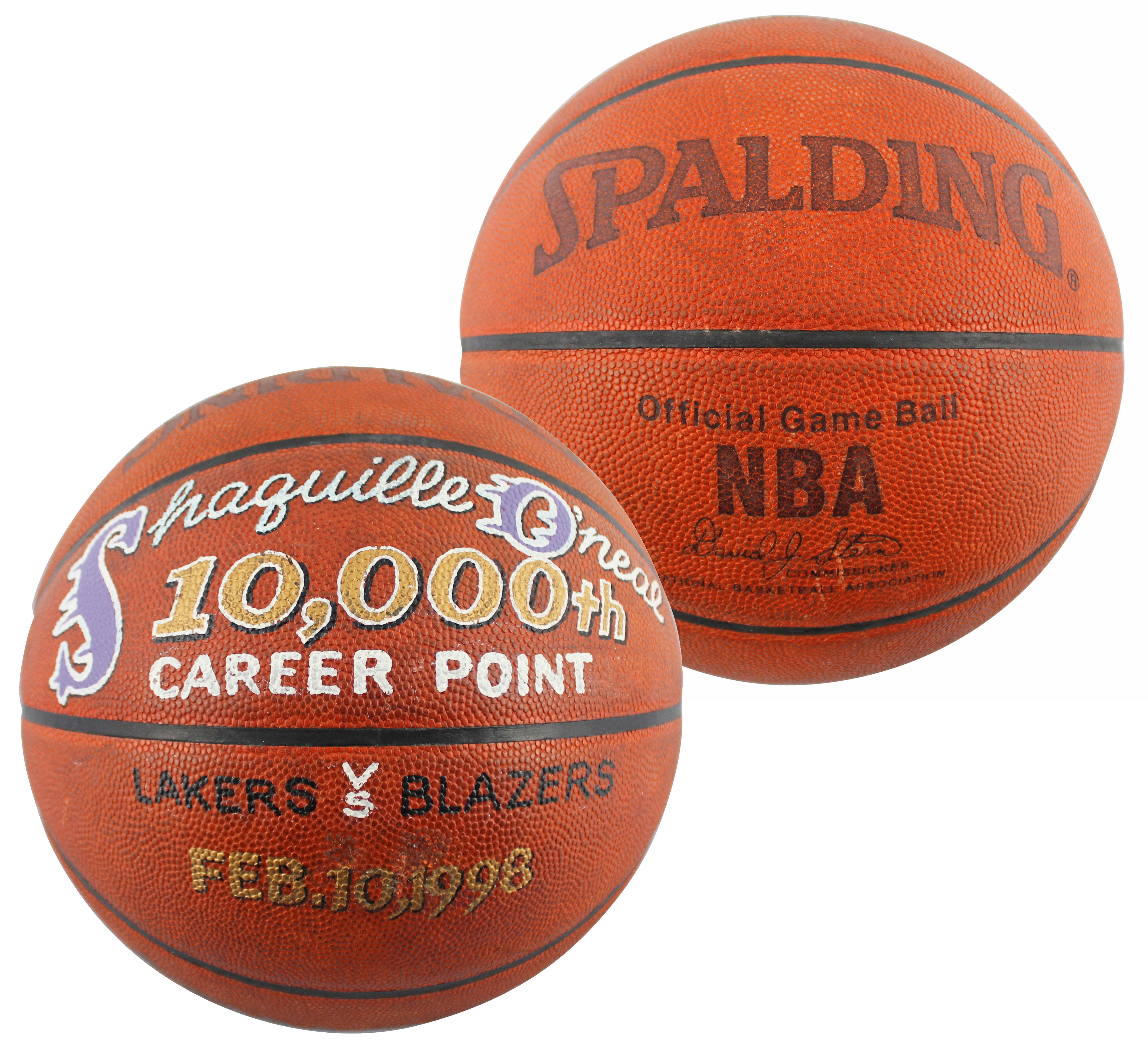 Shaquille O'Neal Game Used 10,000 Career Pts Scored Game Spalding NBA Basketball