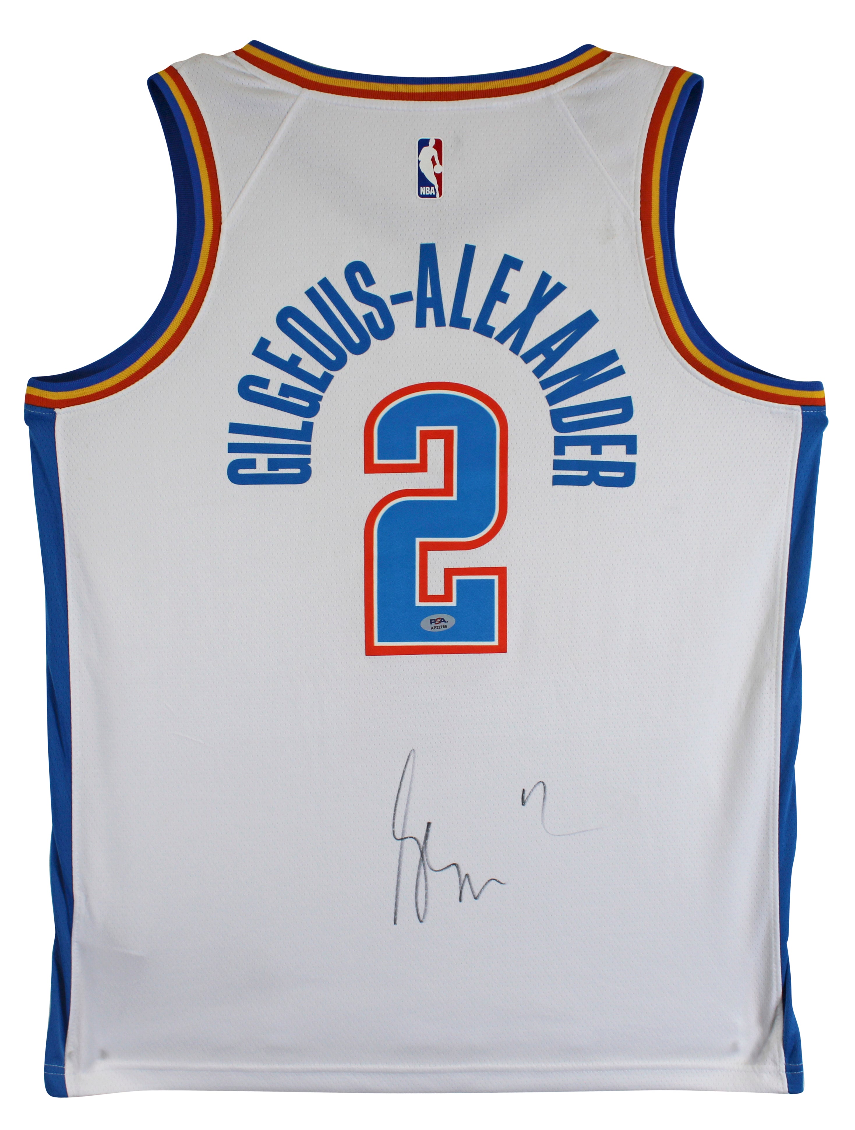 Thunder Shai Gilgeous-Alexander Signed White Nike Swingman Jersey PSA #AP22766