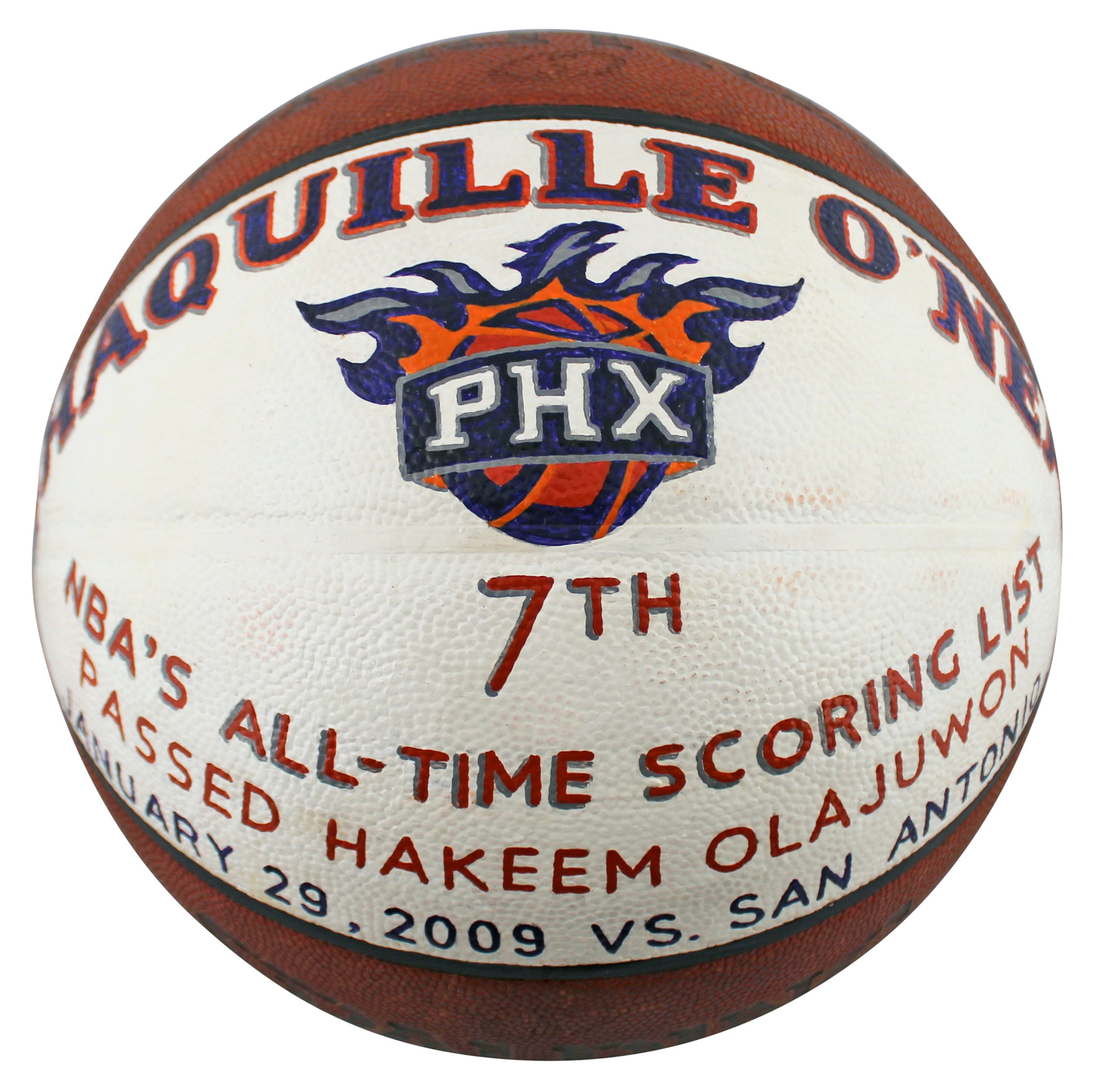 Shaquille O'Neal Game Used Basketball Reaching 7th On NBA Career Scoring List